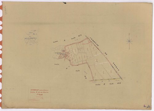 Erbray - Section B1 Métairies (section des) ; 1-35