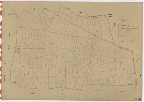 Erbray - Section B3 Métairies (section des) ; 120-278
