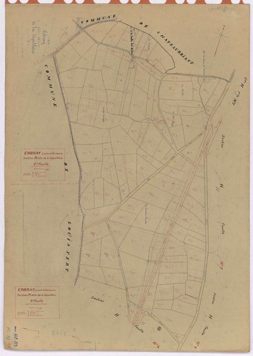 Erbray - Section H2 H3 Sepellière (section de La) ; 144-211 ; 212-256