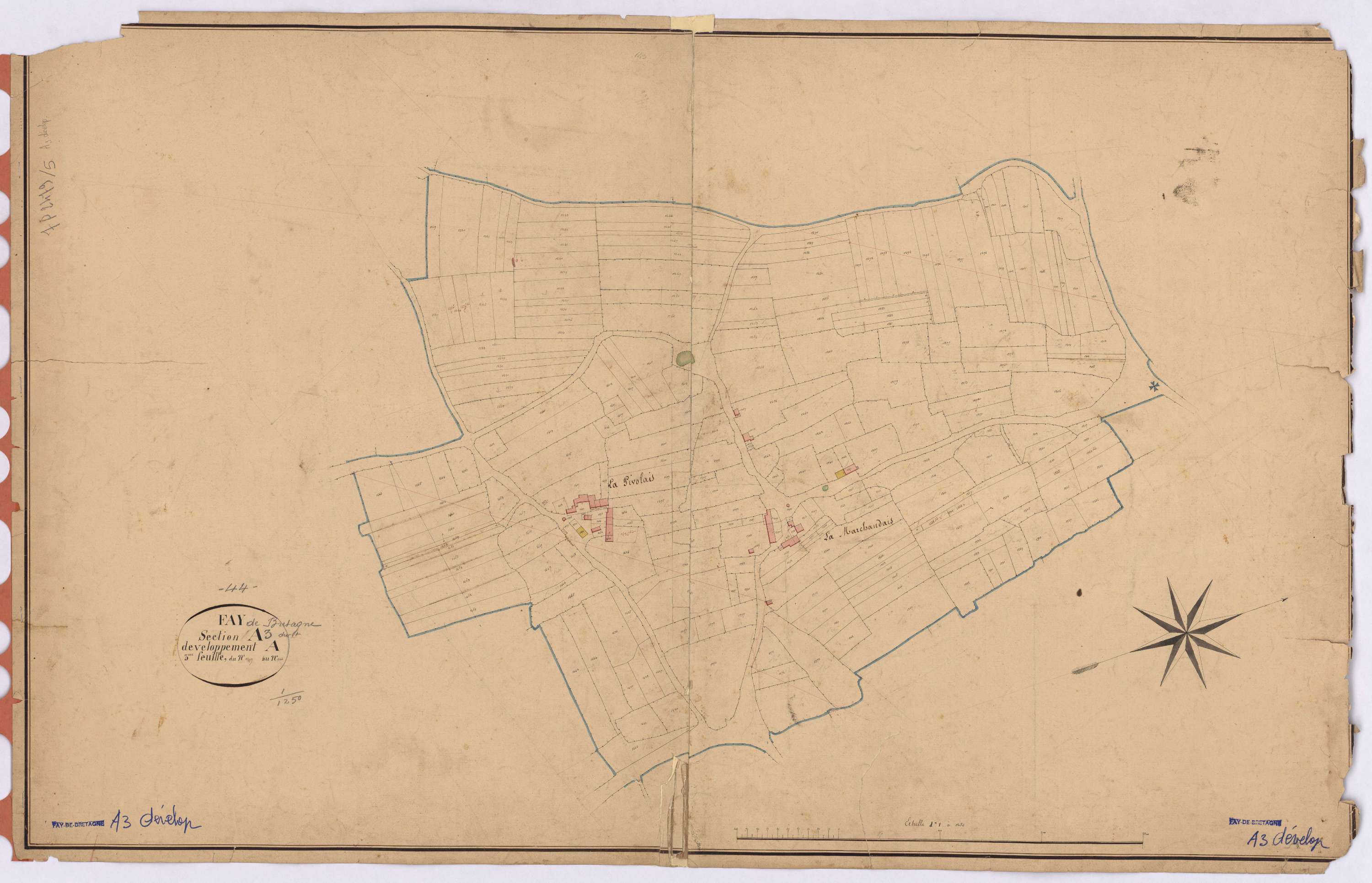 Fay-de-Bretagne - Section A3 (développement) Rivière (section de La) ; 704-1532 ; développement de la partie A