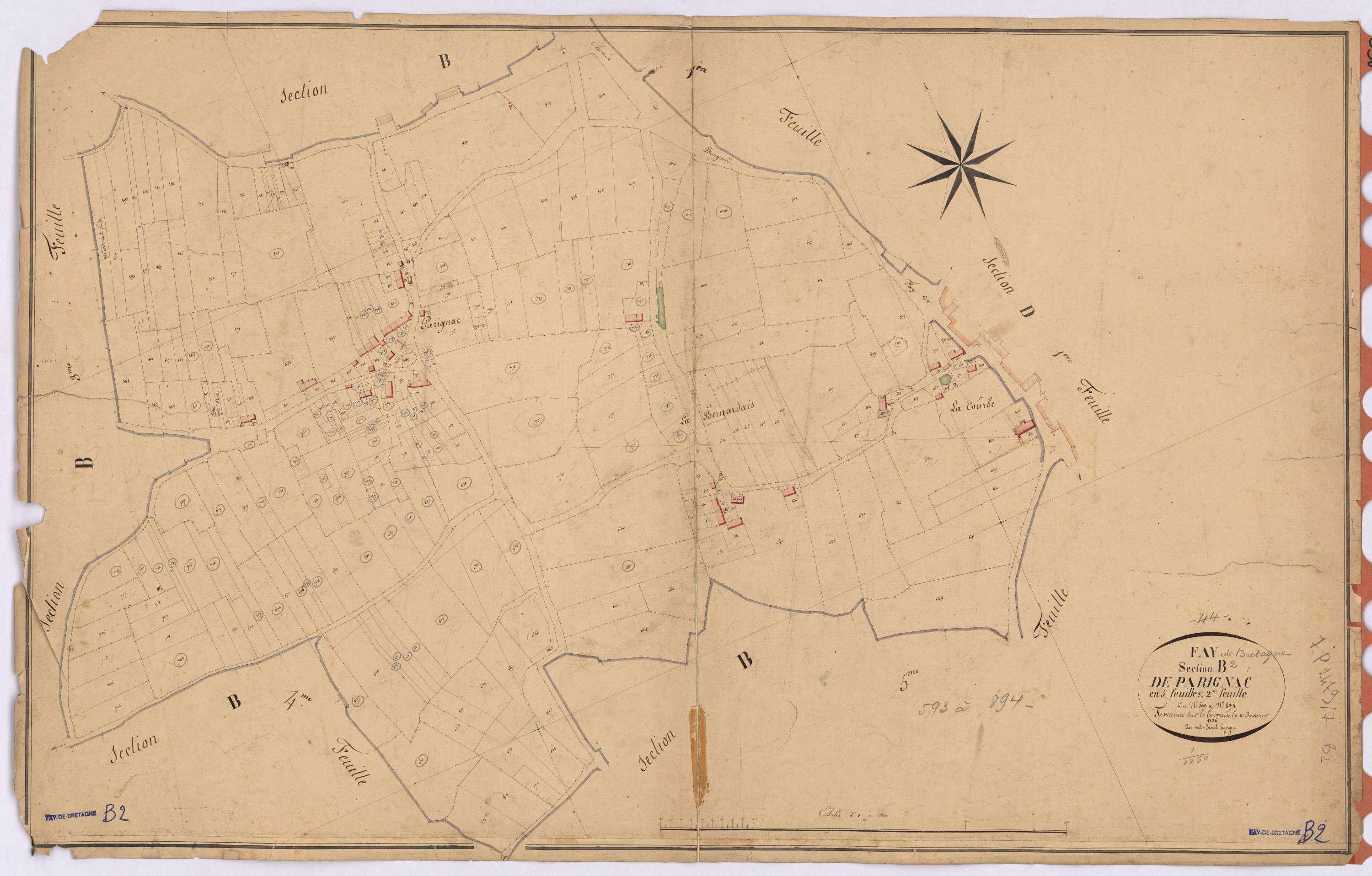 Fay-de-Bretagne - Section B2 Parignac (section de) ; 593-894