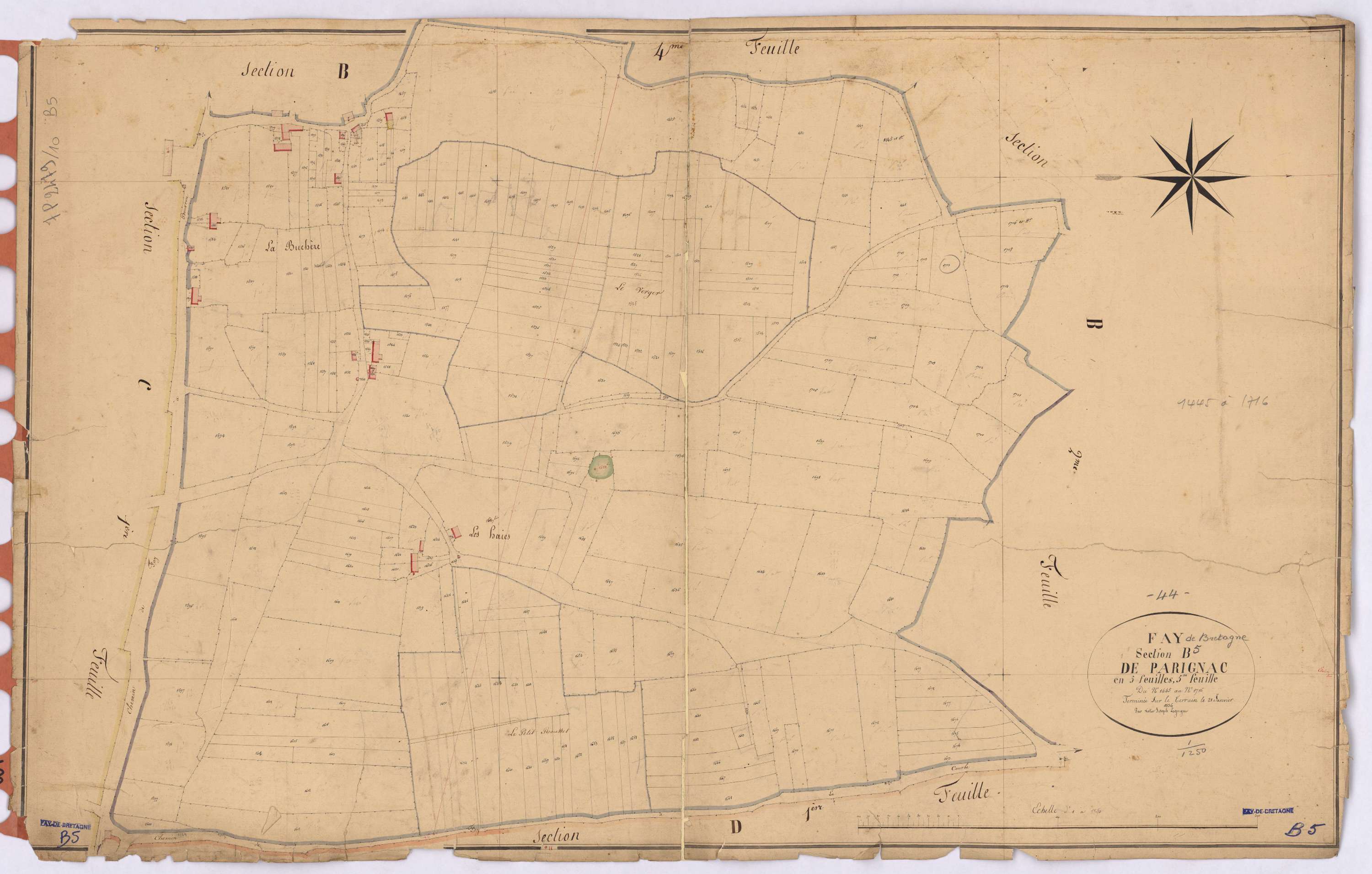 Fay-de-Bretagne - Section B5 Parignac (section de) ; 1445-1716