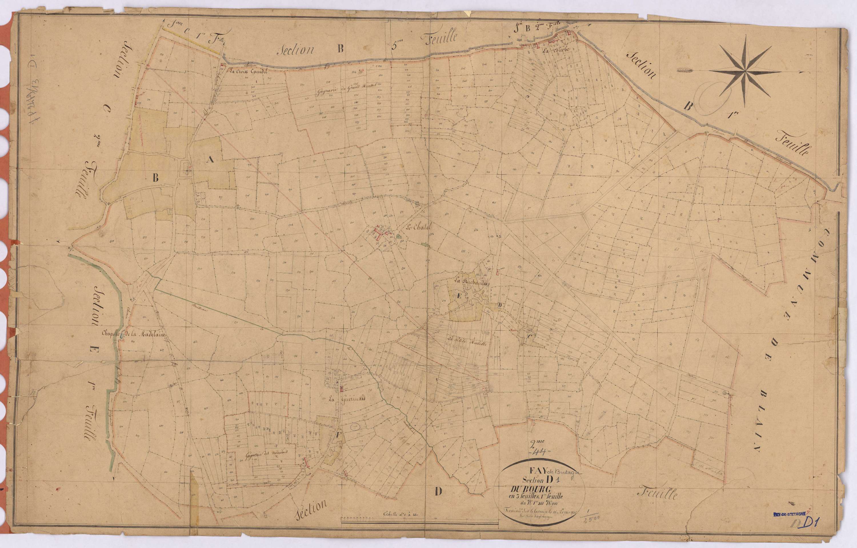 Fay-de-Bretagne - Section D1 Bourg (section du) ; 1-932