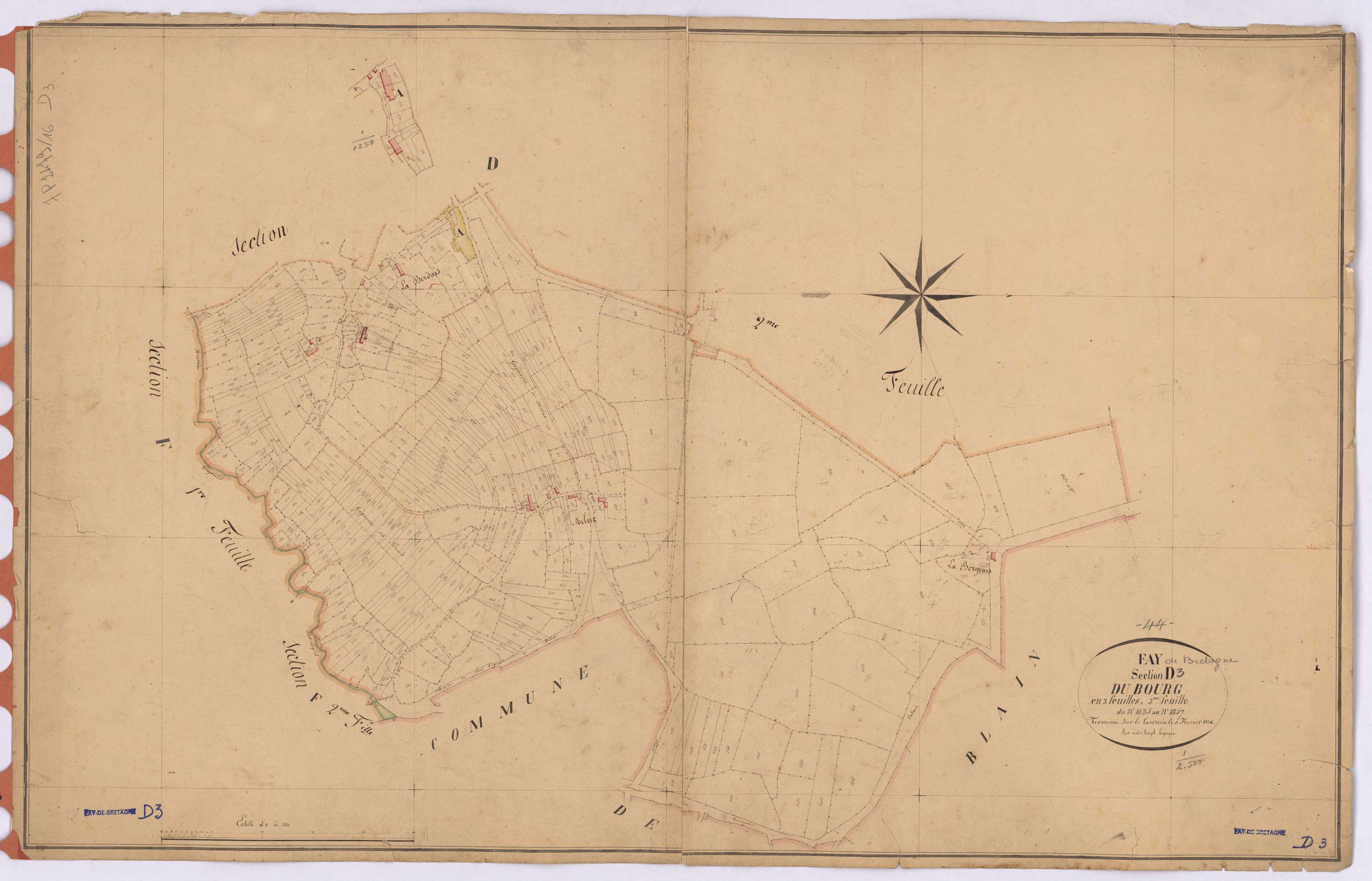 Fay-de-Bretagne - Section D3 Bourg (section du) ; 1435-1857