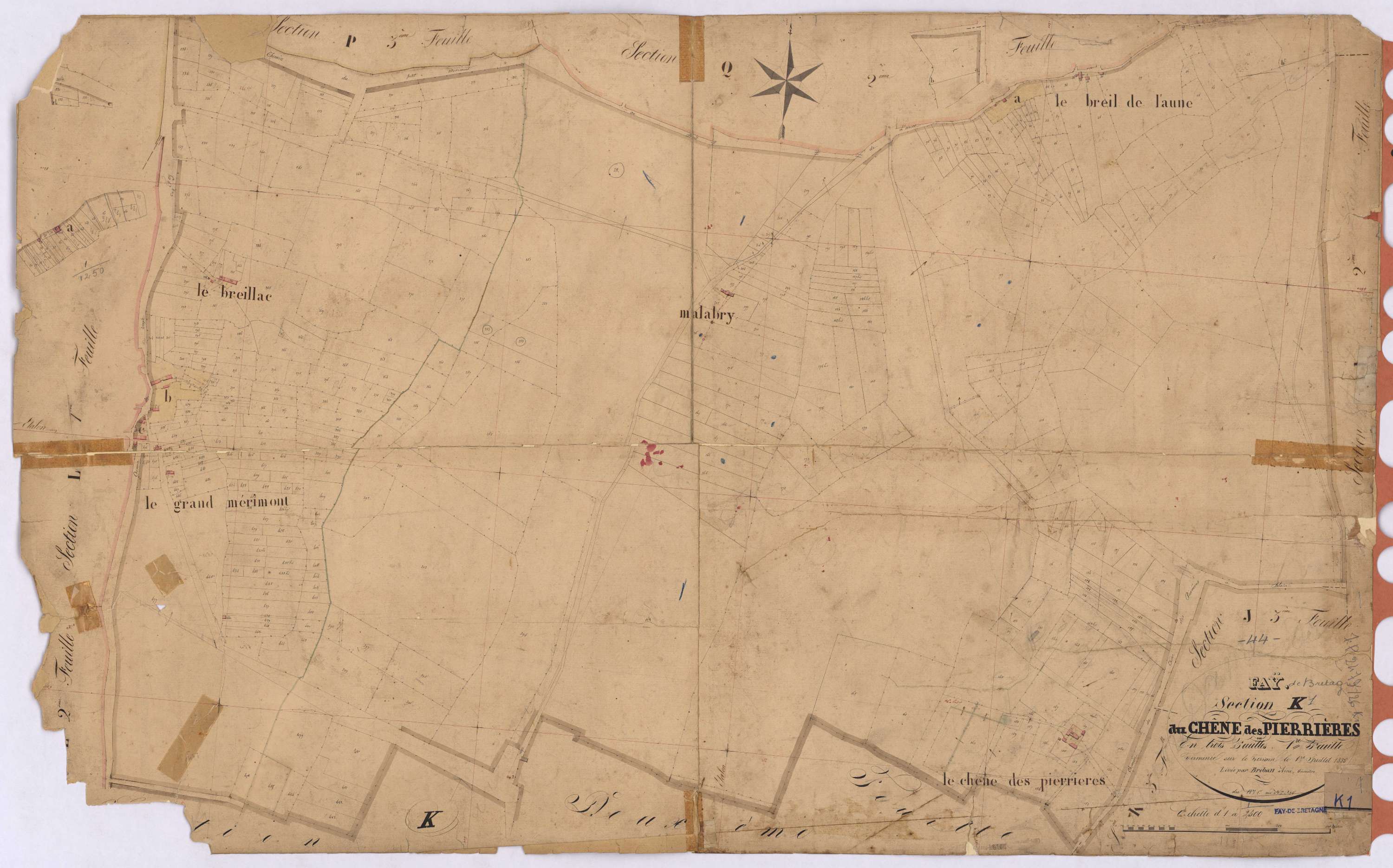 Fay-de-Bretagne - Section K1 Chêne des Pierrières (section du) ; 1-485