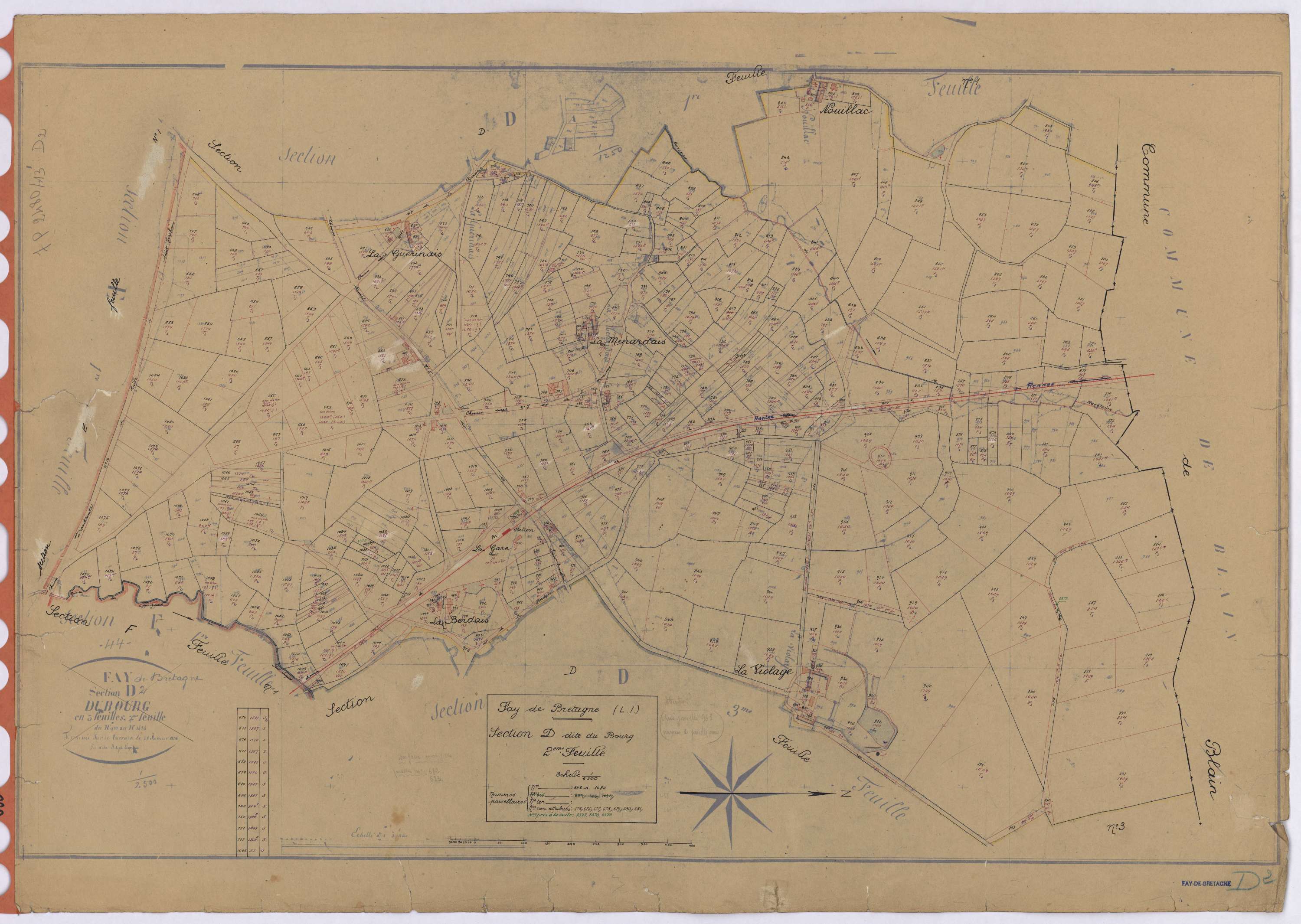Fay-de-Bretagne - Section D2 Bourg (section du) ; 646-1084