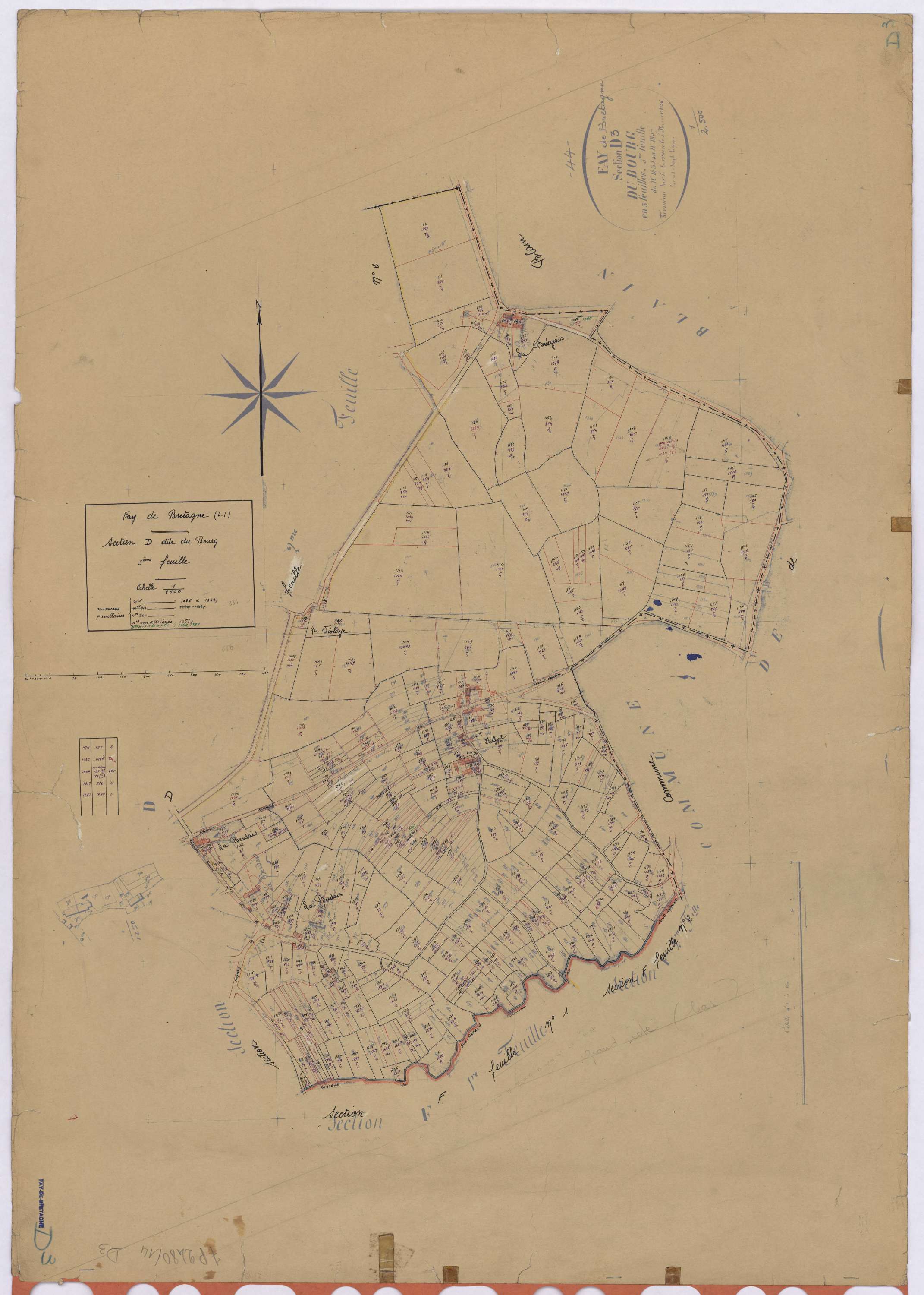 Fay-de-Bretagne - Section D3 Bourg (section du) ; 1085-1369