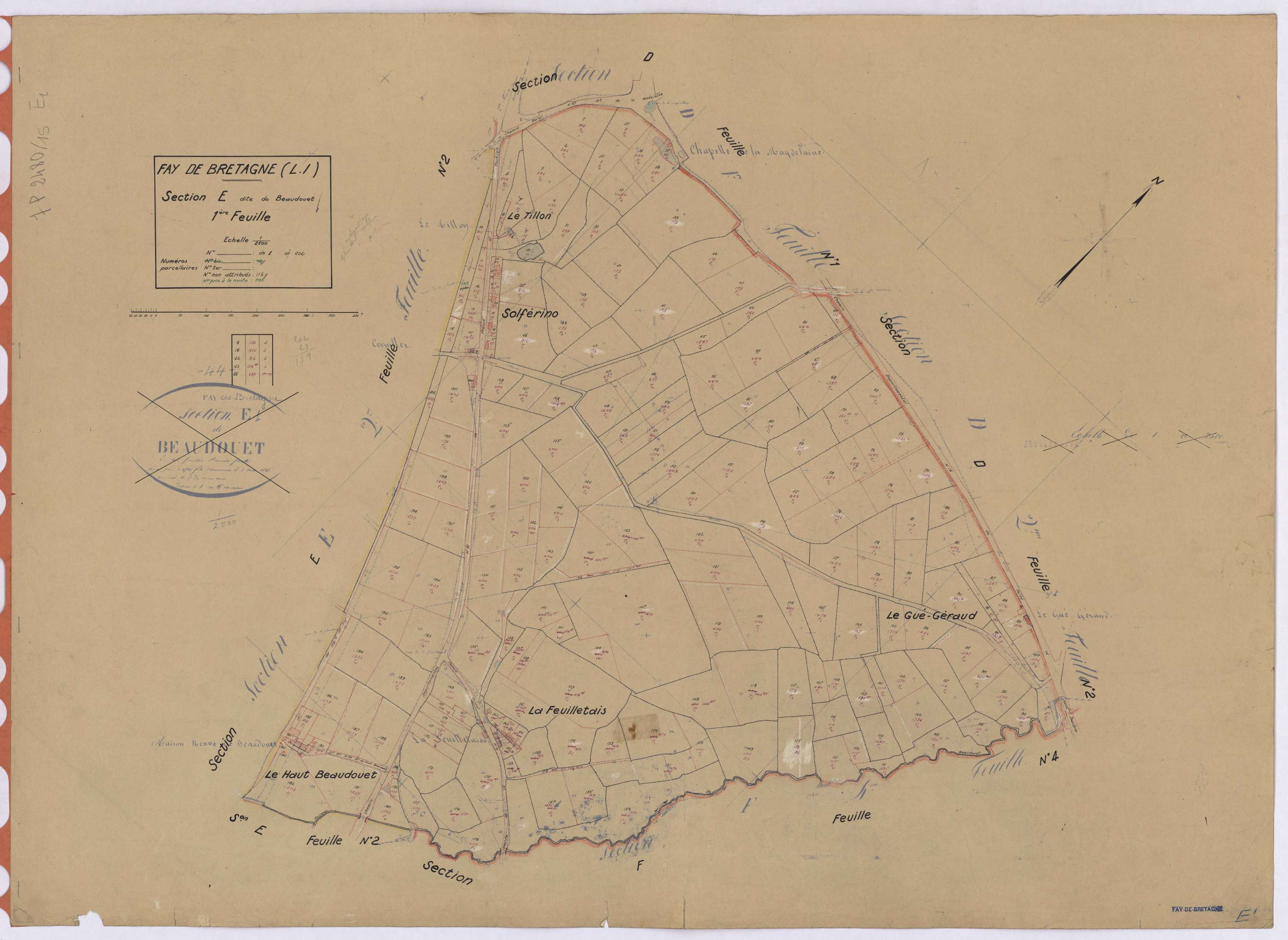 Fay-de-Bretagne - Section E1 Beaudouet (section de) ; 1-202