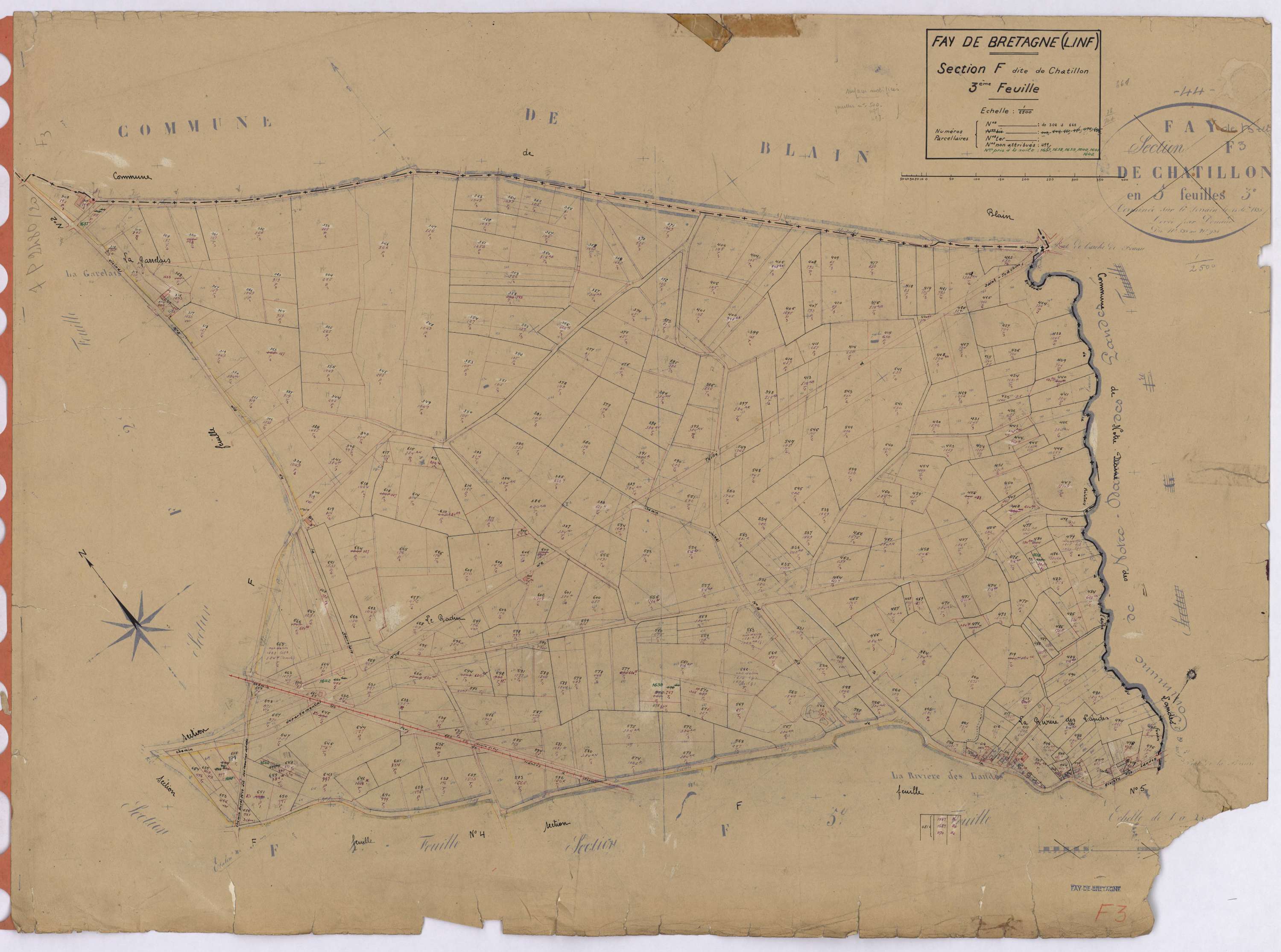 Fay-de-Bretagne - Section F3 Chatillon (section de) ; 308-668