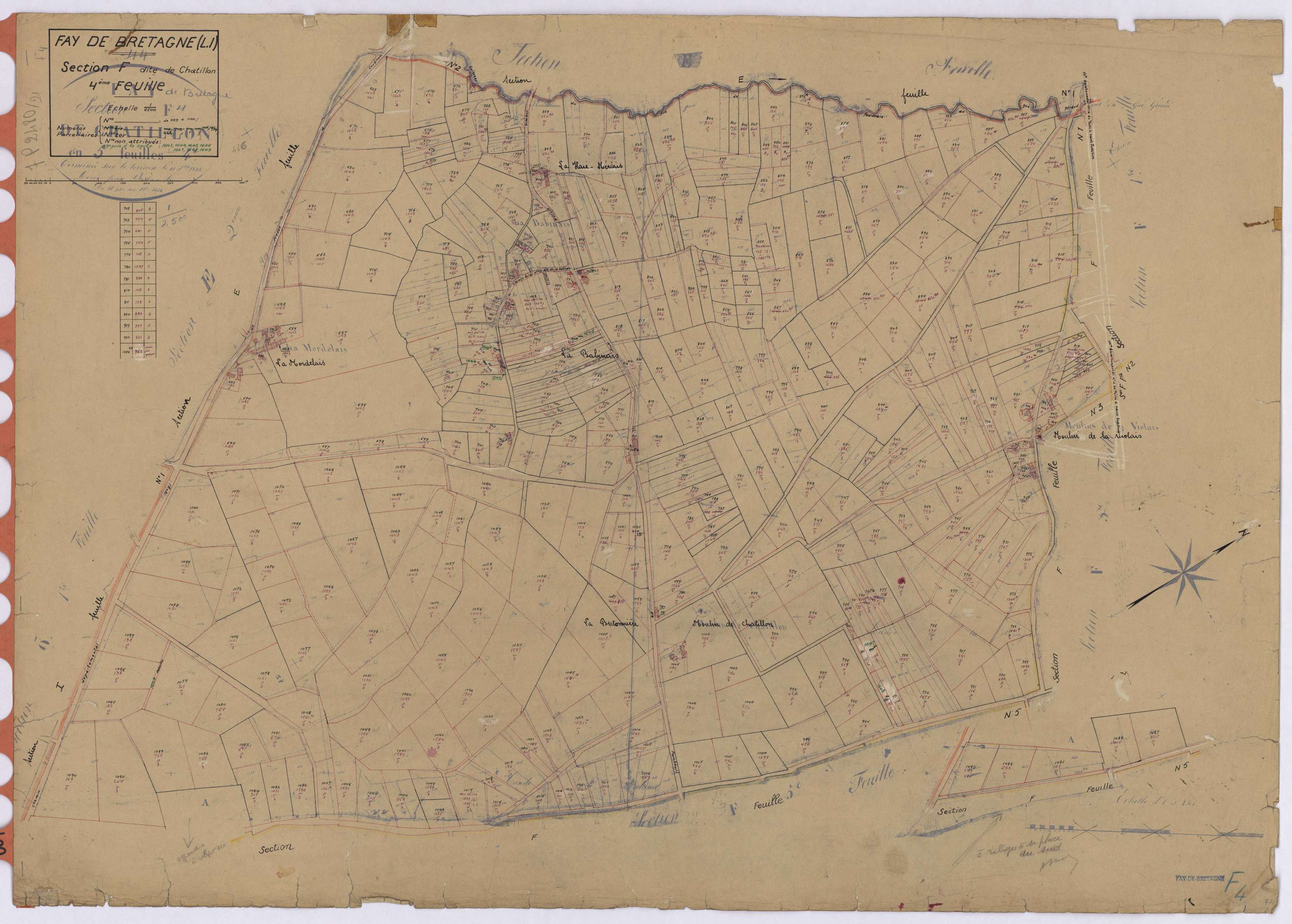 Fay-de-Bretagne - Section F4 Chatillon (section de) ; 669-1100