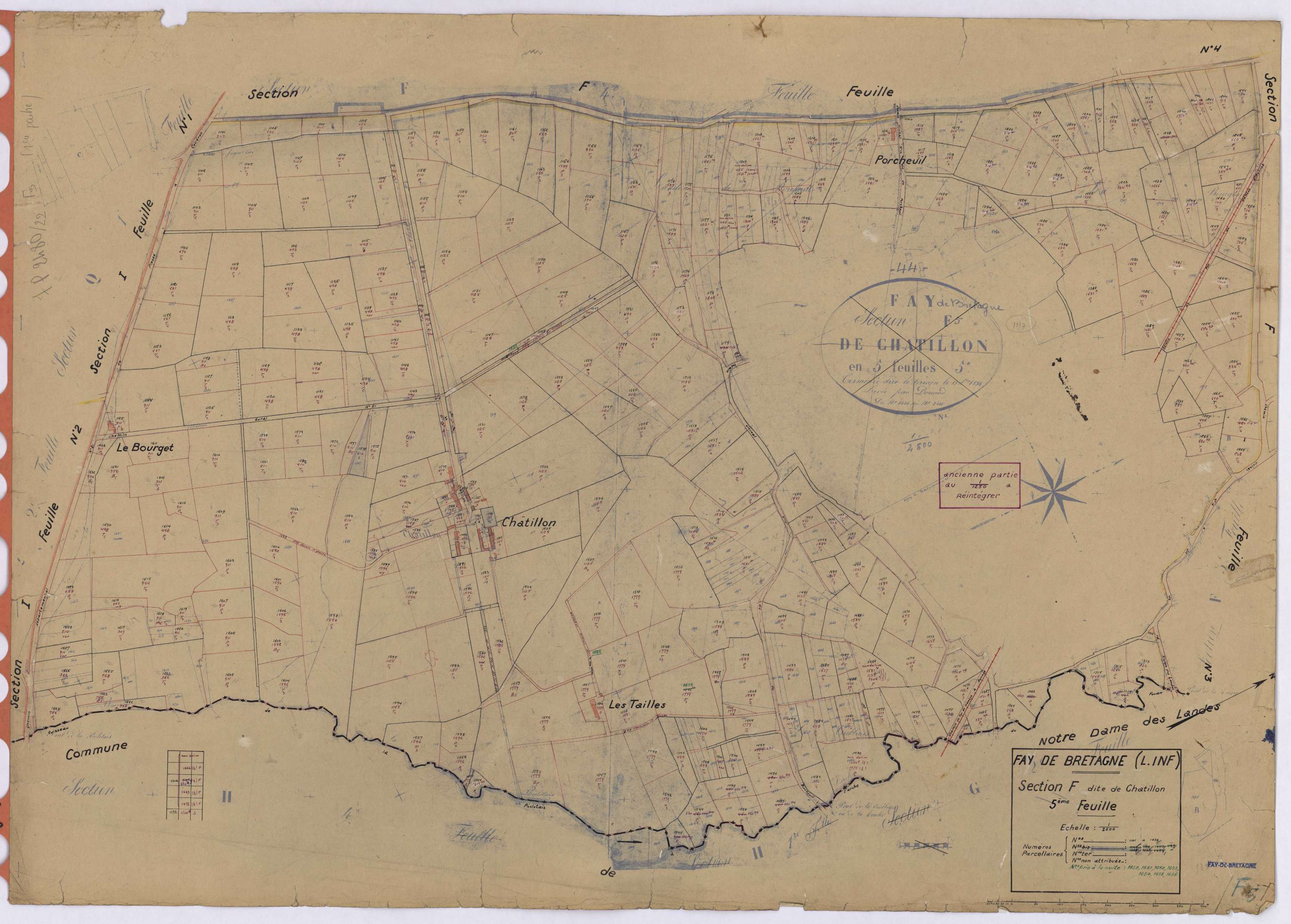 Fay-de-Bretagne - Section F5 Chatillon (section de) ; 1101-1633