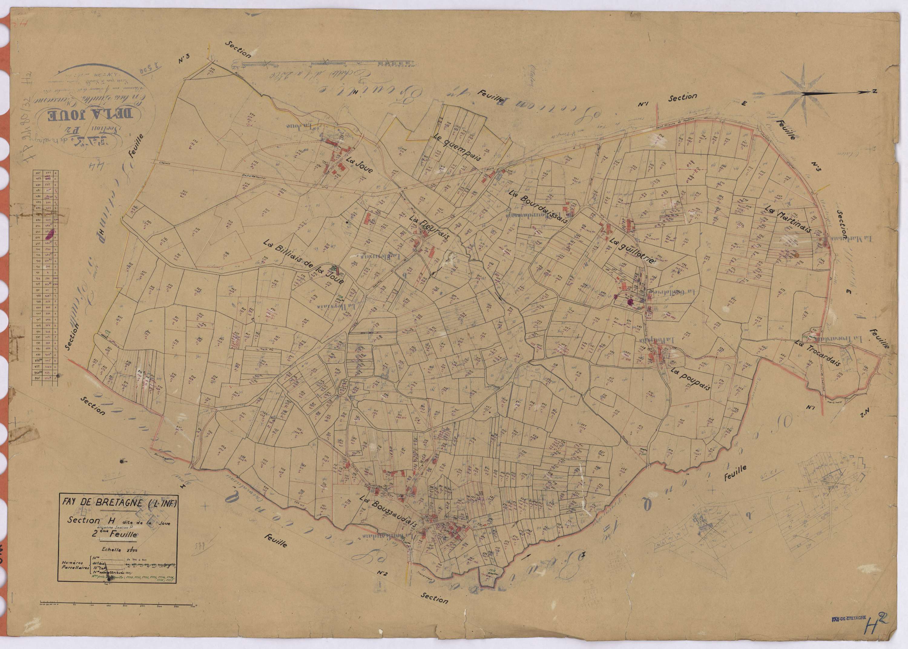Fay-de-Bretagne - Section H2 Joue (section de La) ; 393-964