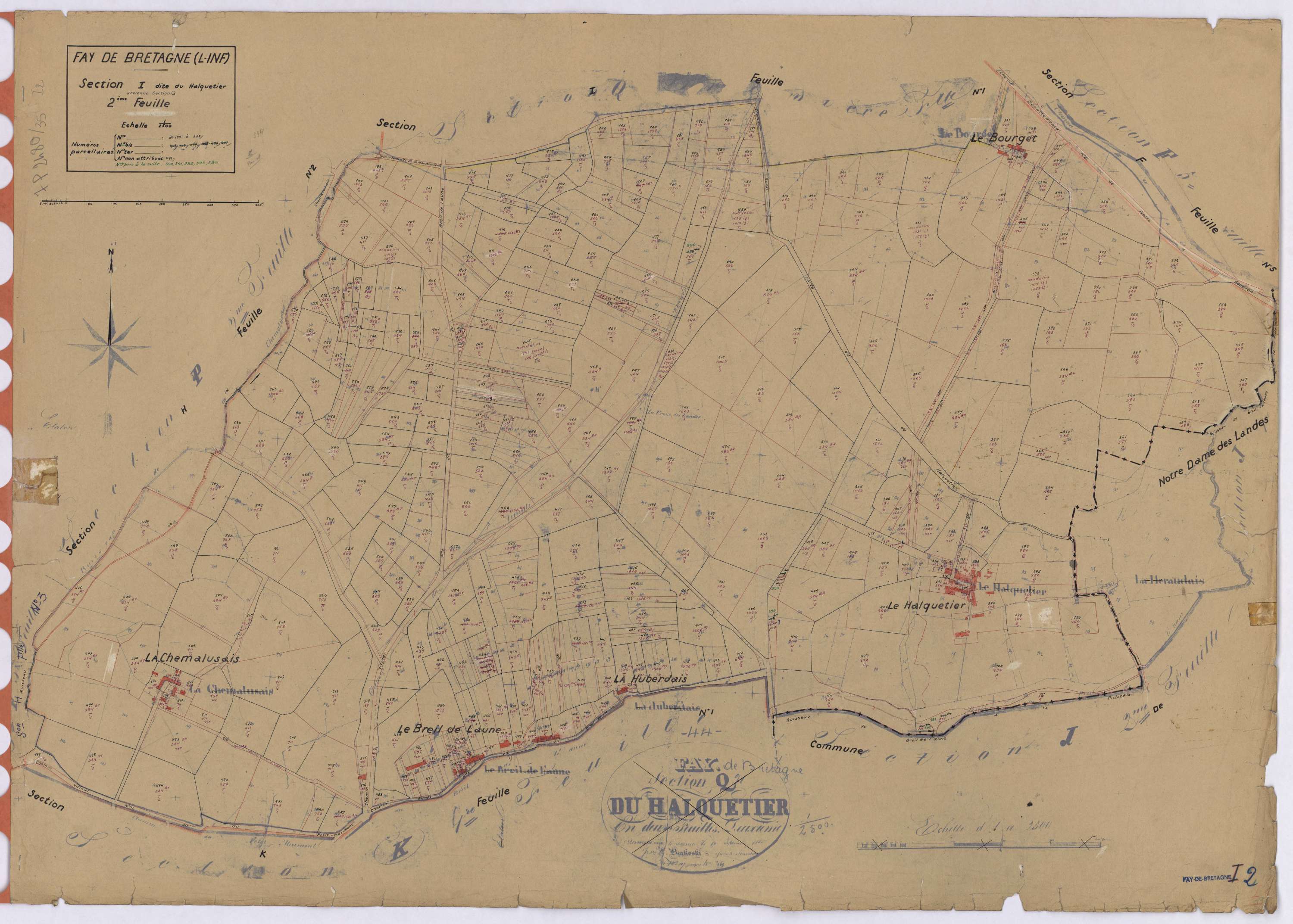 Fay-de-Bretagne - Section I2 Halquetier (section du) ; 1-198
