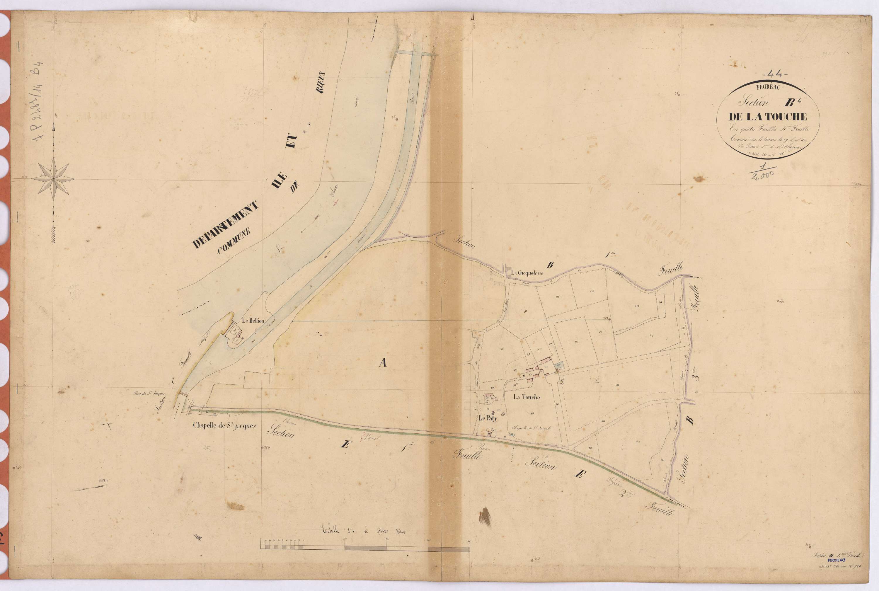 Fégréac - Section B4 Touche (section de La) ; 561-786