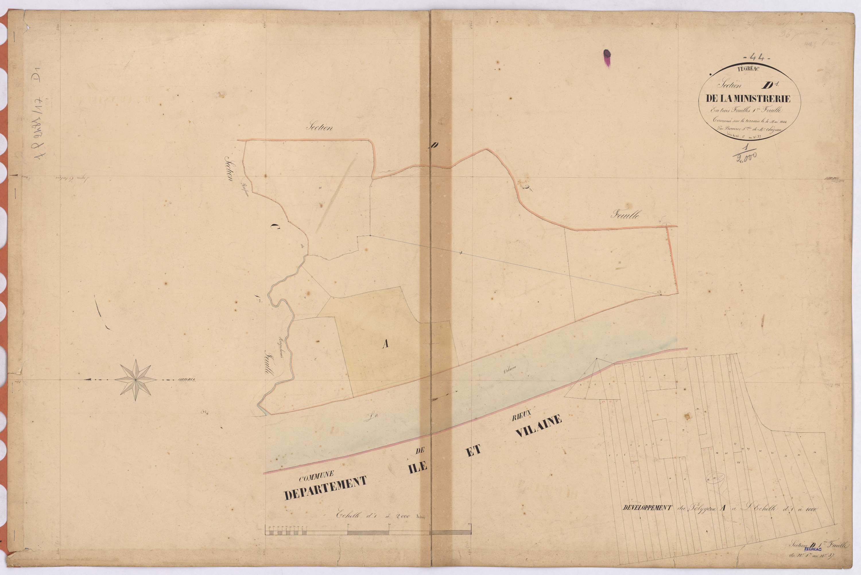 Fégréac - Section D1 Ministrerie (section de La) ; 1-37