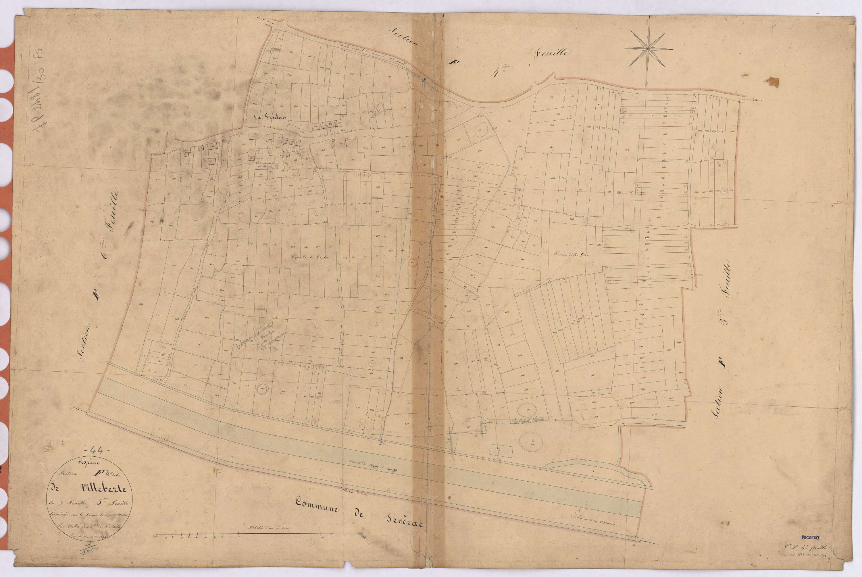 Fégréac - Section F5 Villeberte (section de) ; 1332-1694