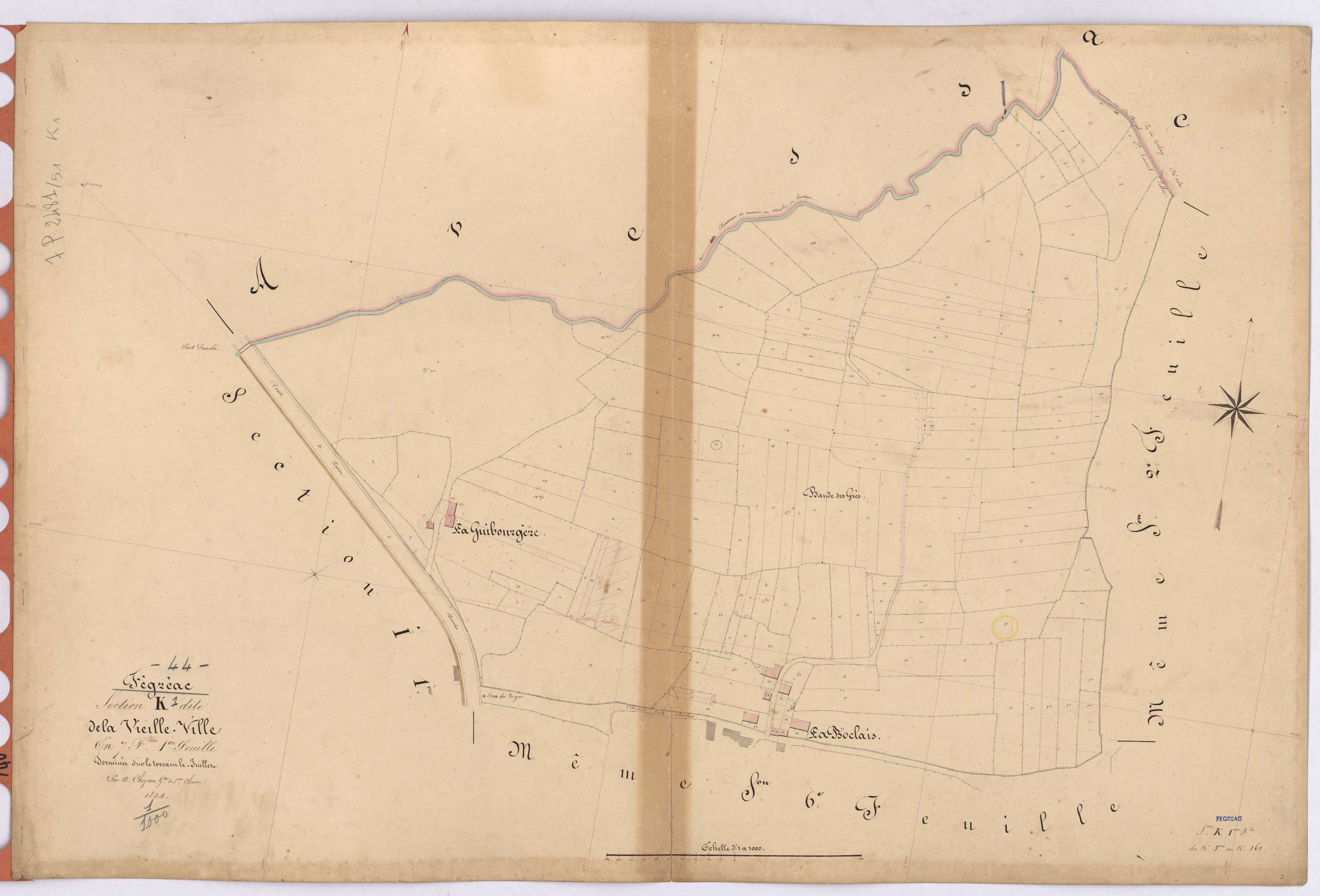 Fégréac - Section K1 Vieille-Ville (section de La) ; 1-161