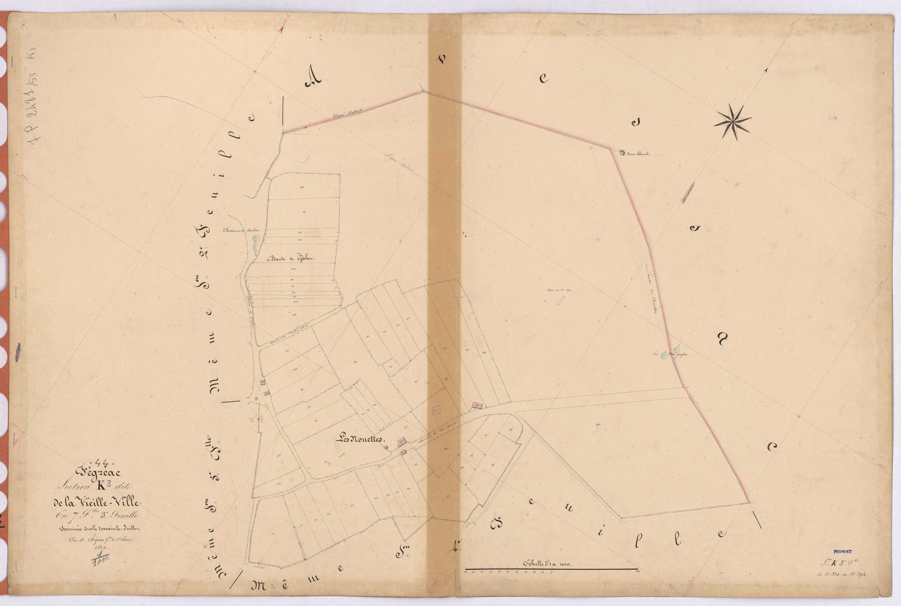 Fégréac - Section K3 Vieille-Ville (section de La) ; 334-394