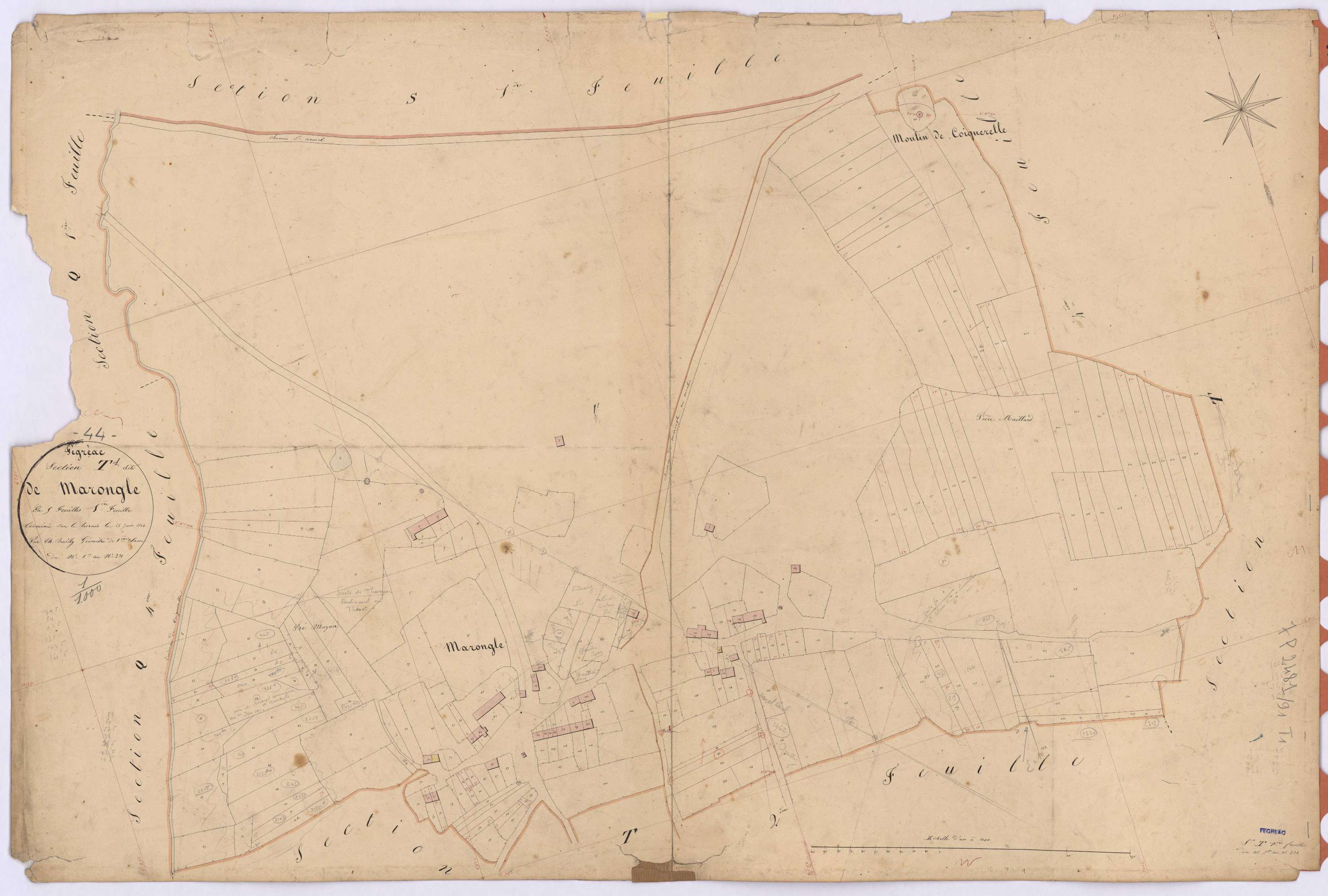 Fégréac - Section T1 Marongle (section de) ; 1-231