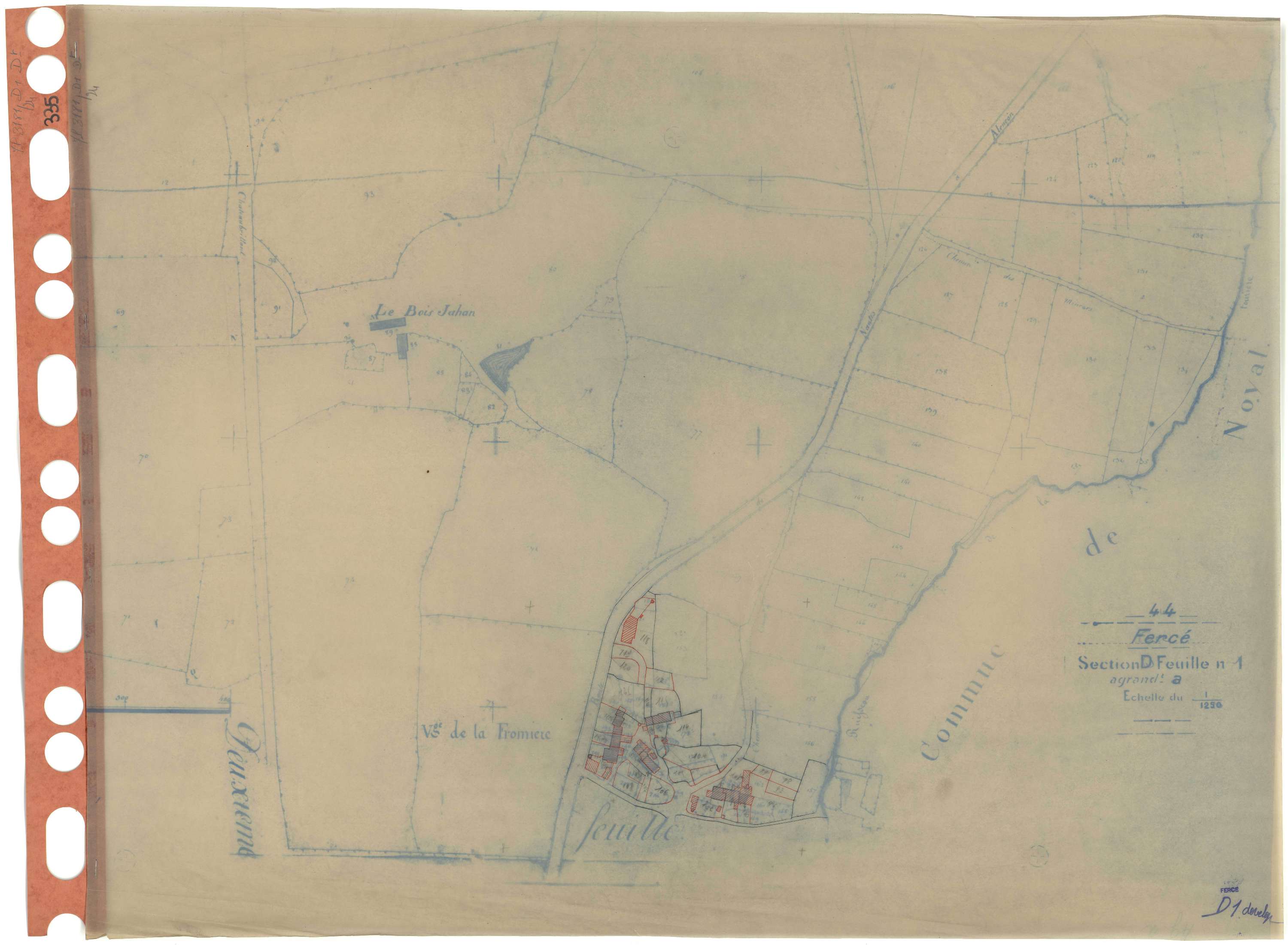Fercé - Section D1 (développement) Jounière (section de La) . 1-170 . développement du village de La Fromière