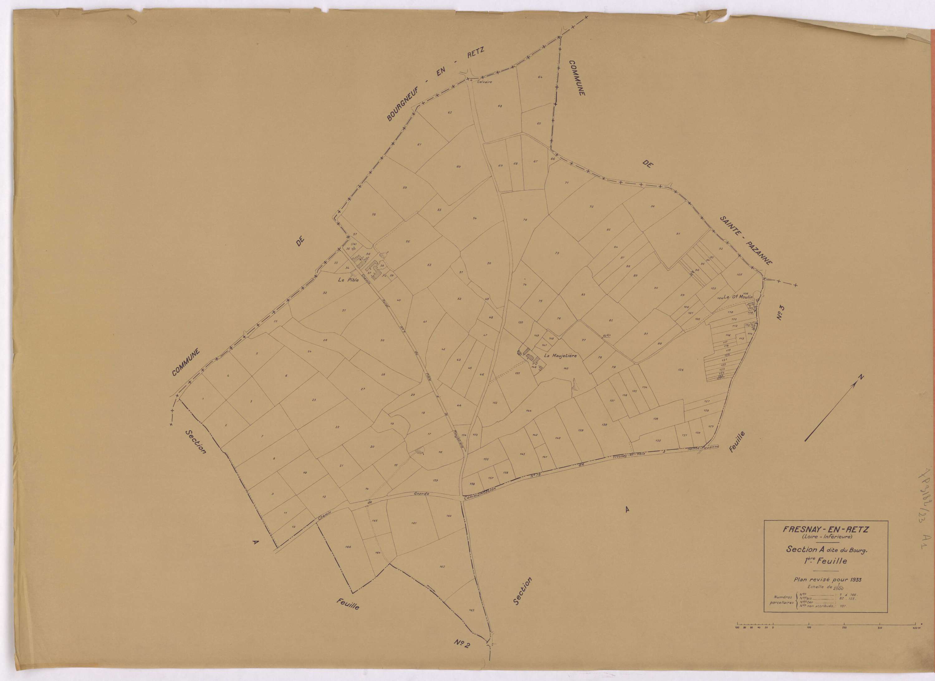Fresnay-en-Retz - Section A1 Bourg (section du) ; 1-166