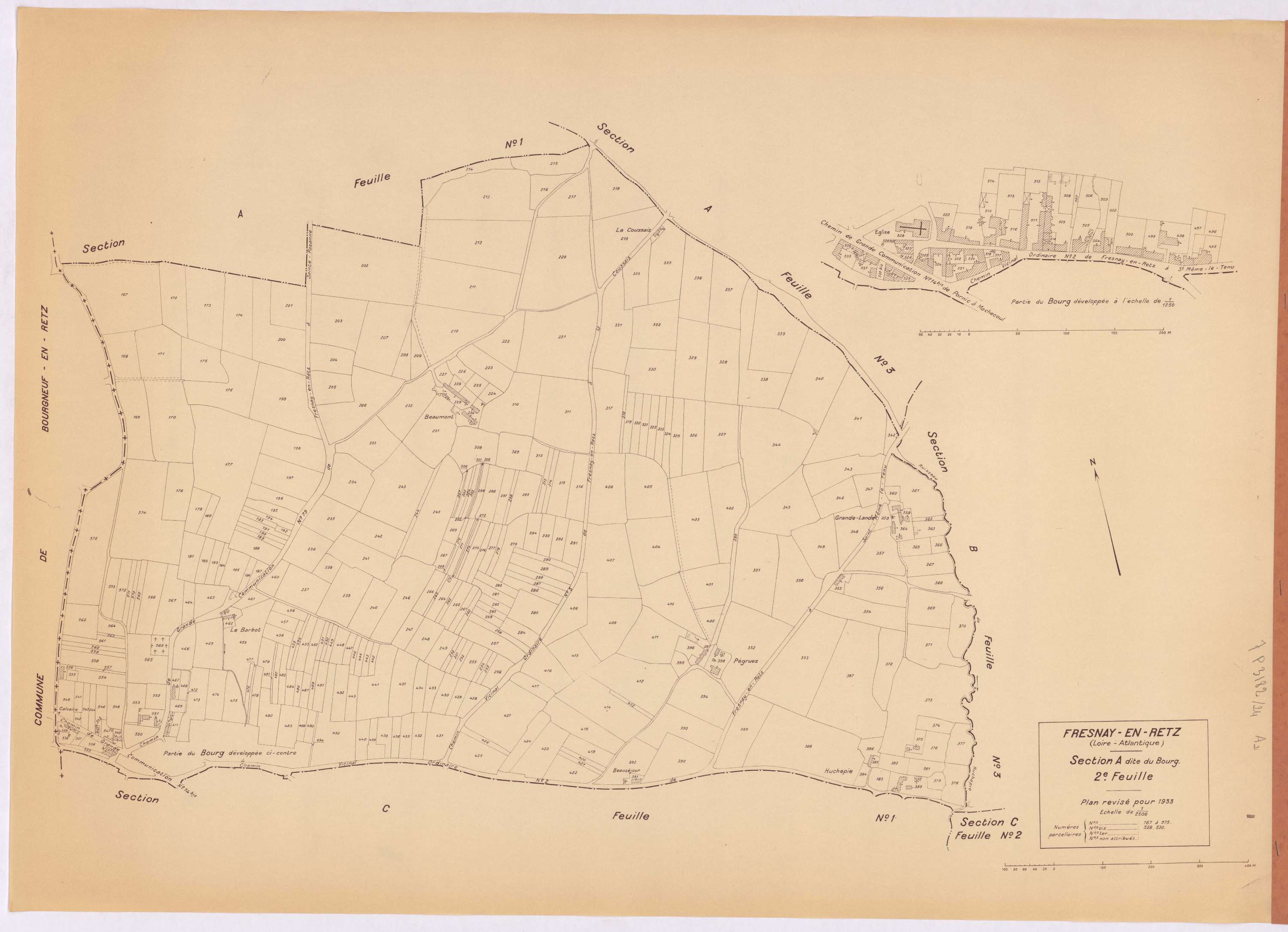 Fresnay-en-Retz - Section A2 Bourg (section du) ; 167-575