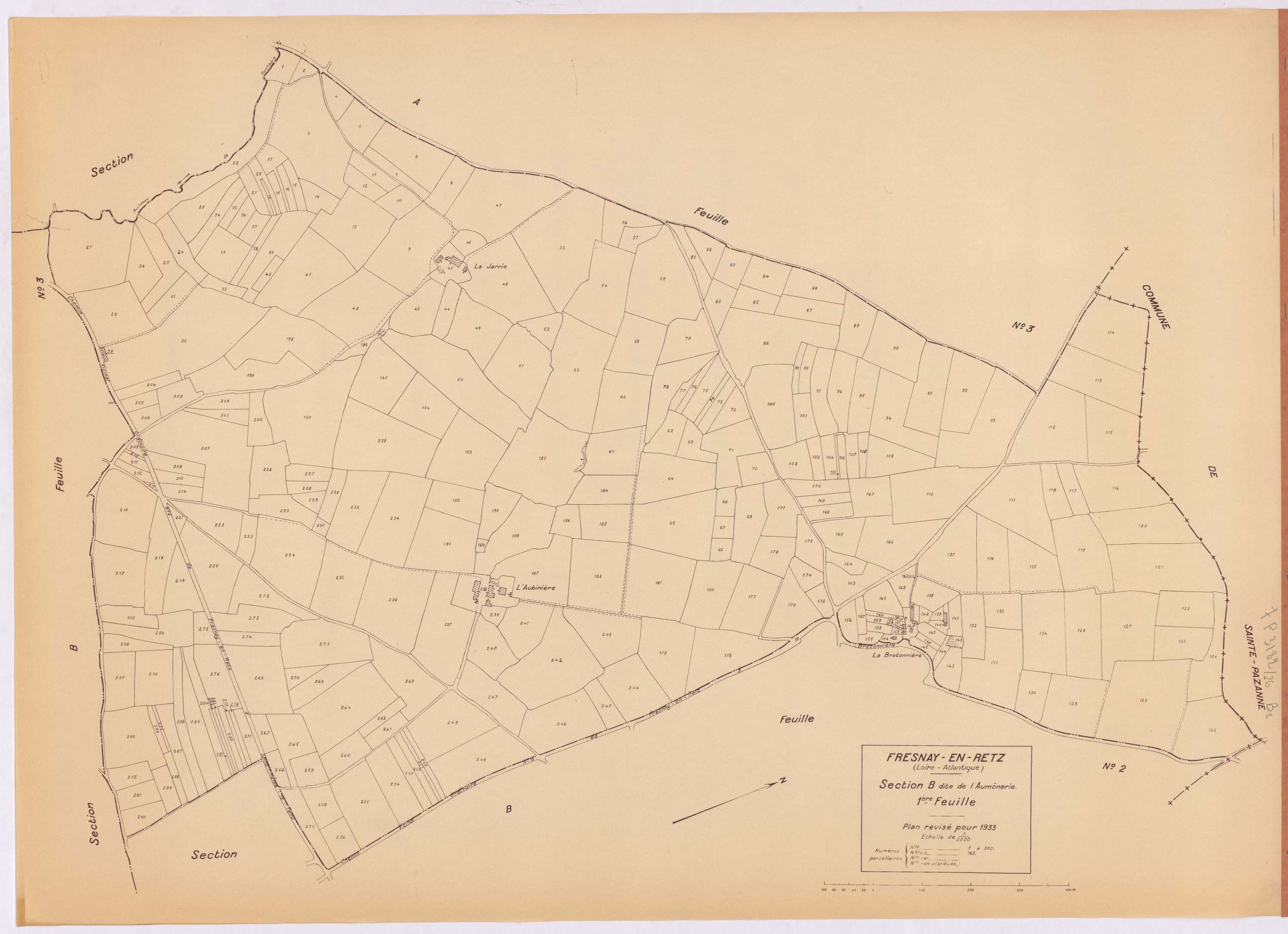 Fresnay-en-Retz - Section B1 Aumônerie (section de l') ; 1-300