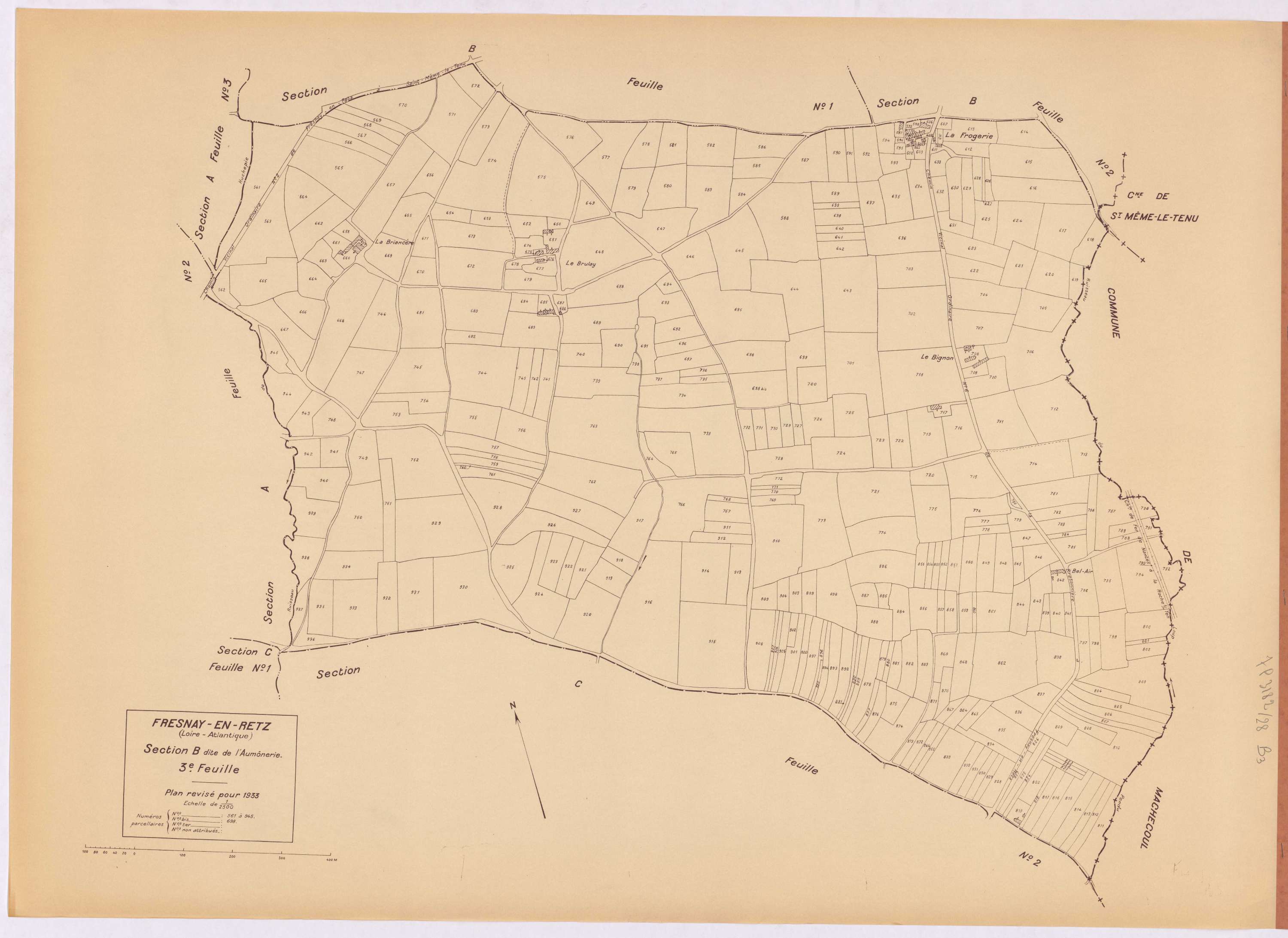 Fresnay-en-Retz - Section B3 Aumônerie (section de l') ; 561-945