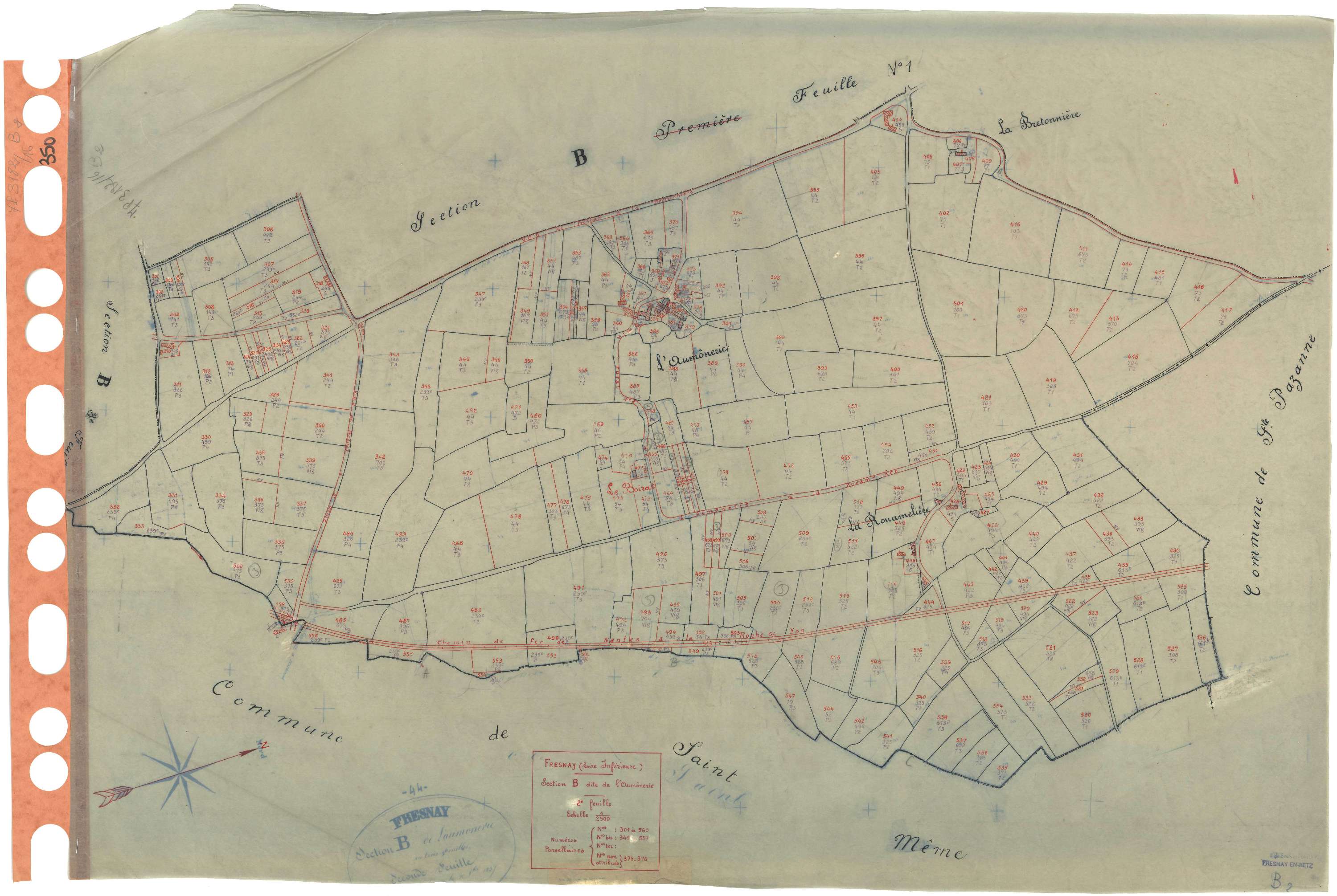 Fresnay-en-Retz - Section B2 Aumônerie (section de l') . 301-560