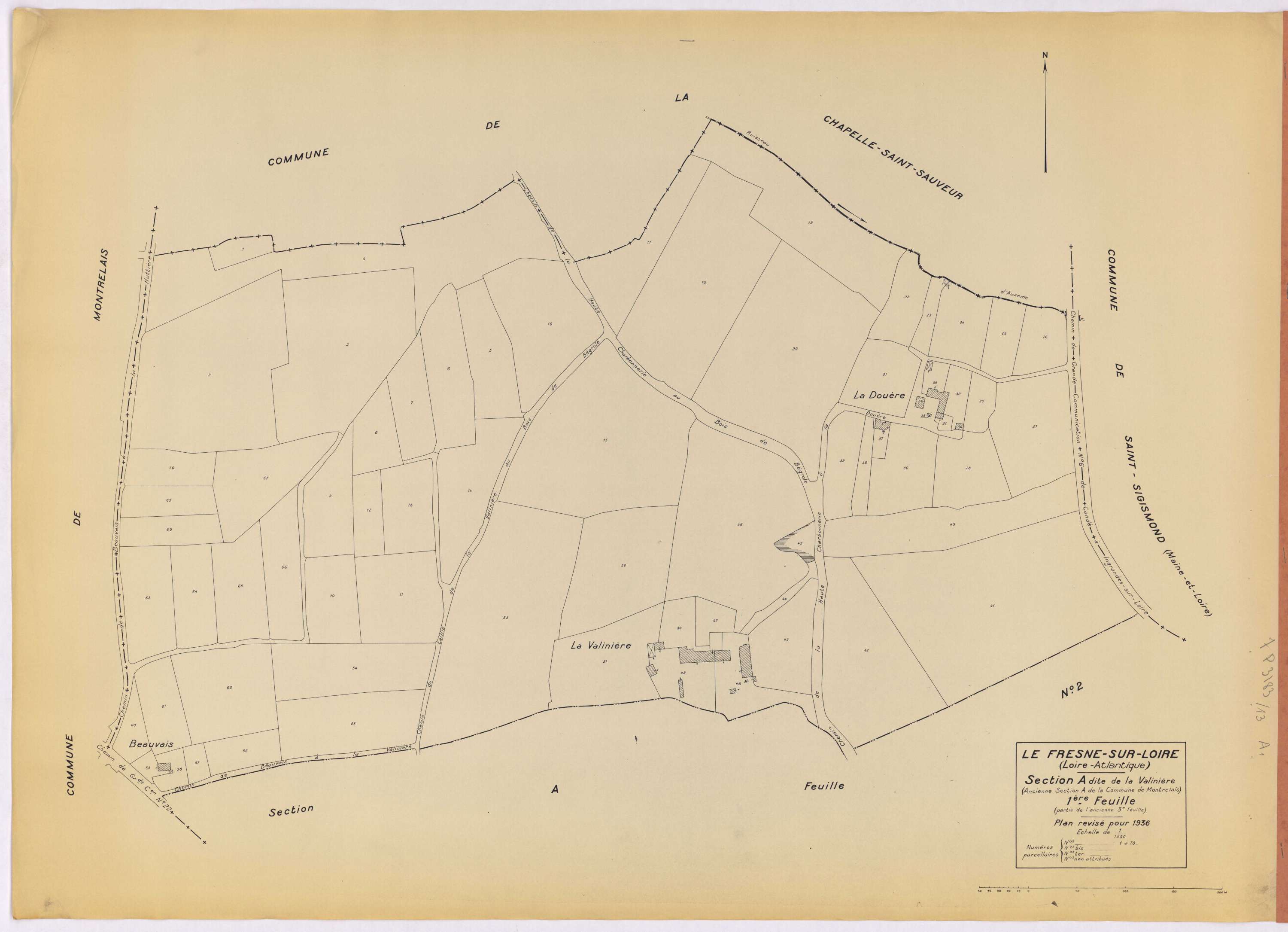 Le Fresne-sur-Loire - Section A1 Valinière (section de La) ; 1-70