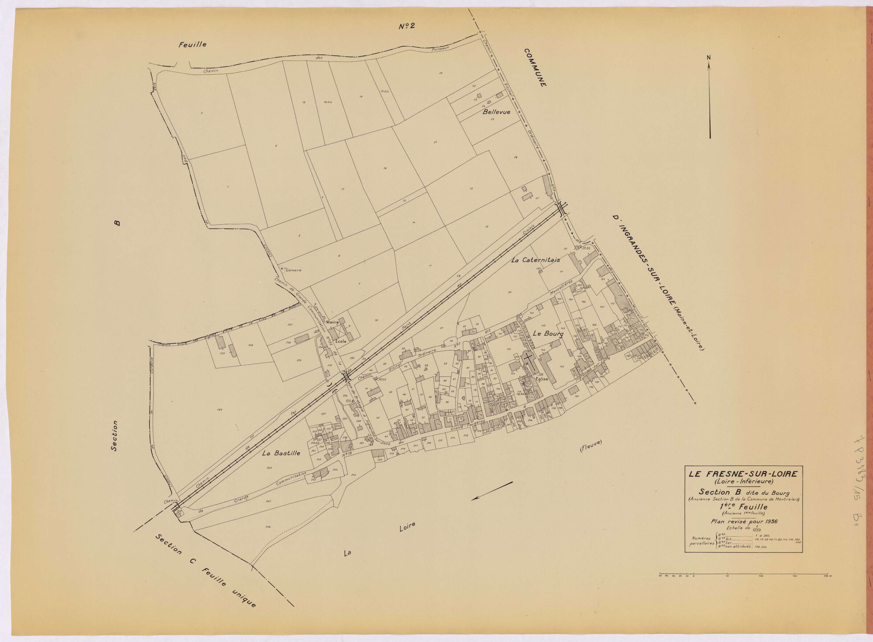 Le Fresne-sur-Loire - Section B1 Bourg (section du) ; 1-260