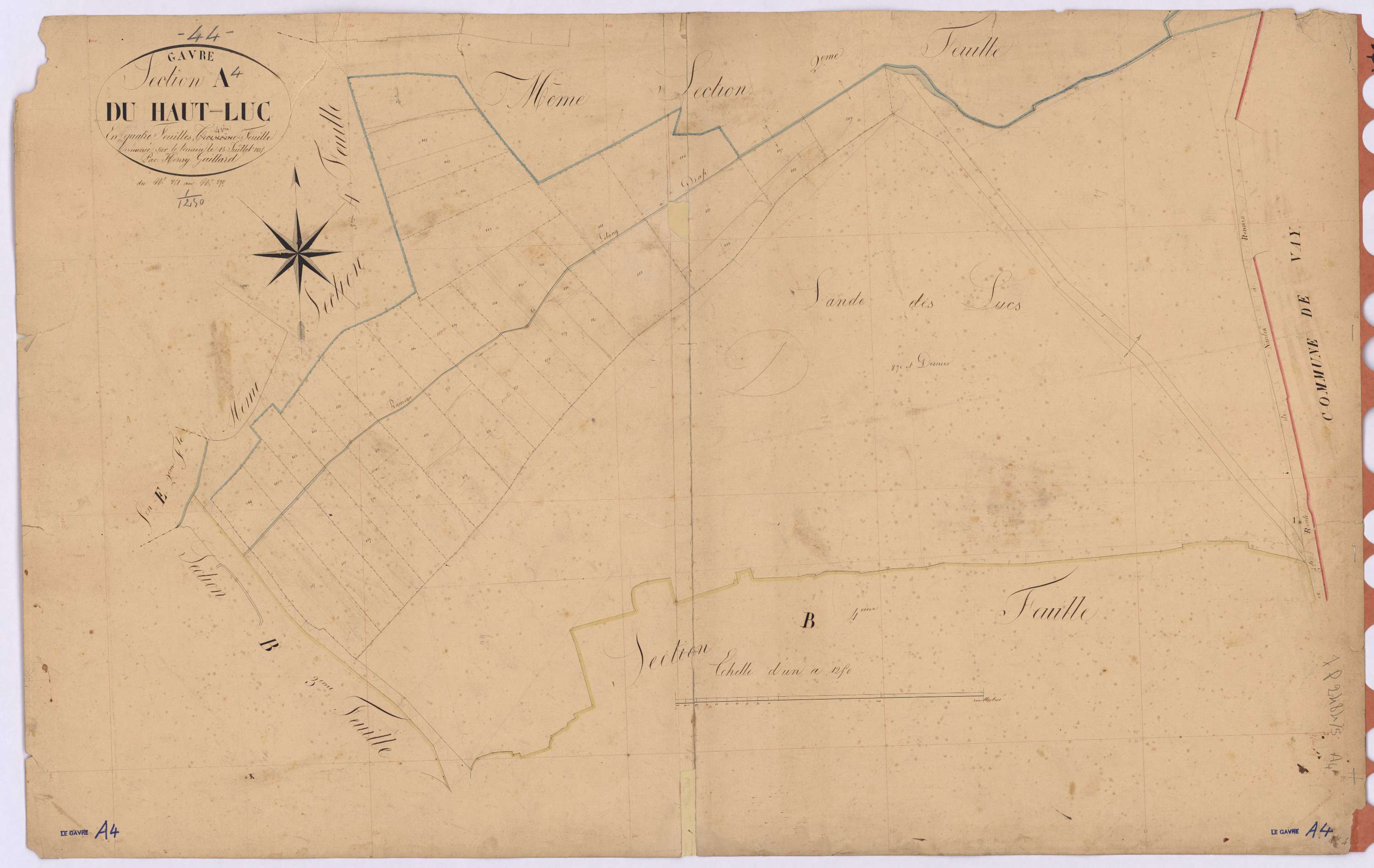 Le Gâvre - Section A4 Haut-Luc (section du) ; 851-890