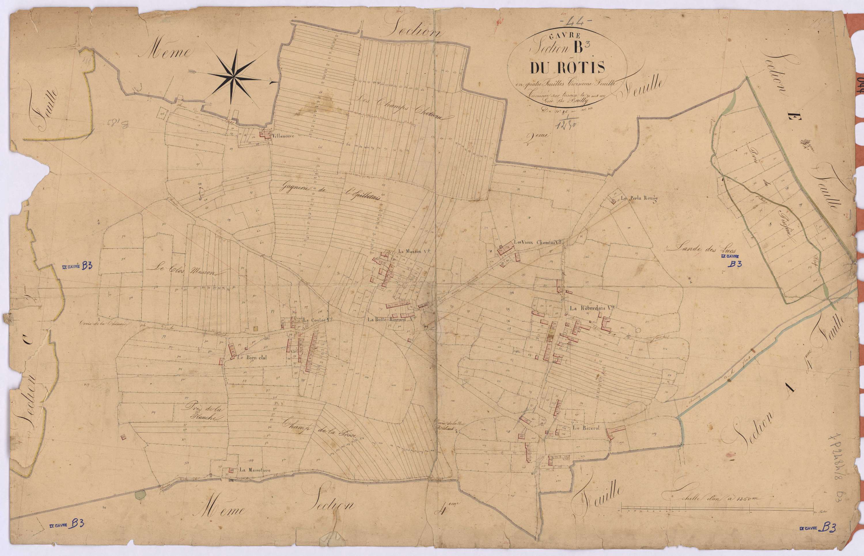 Le Gâvre - Section B3 Rotis (section du) ; 576-1081