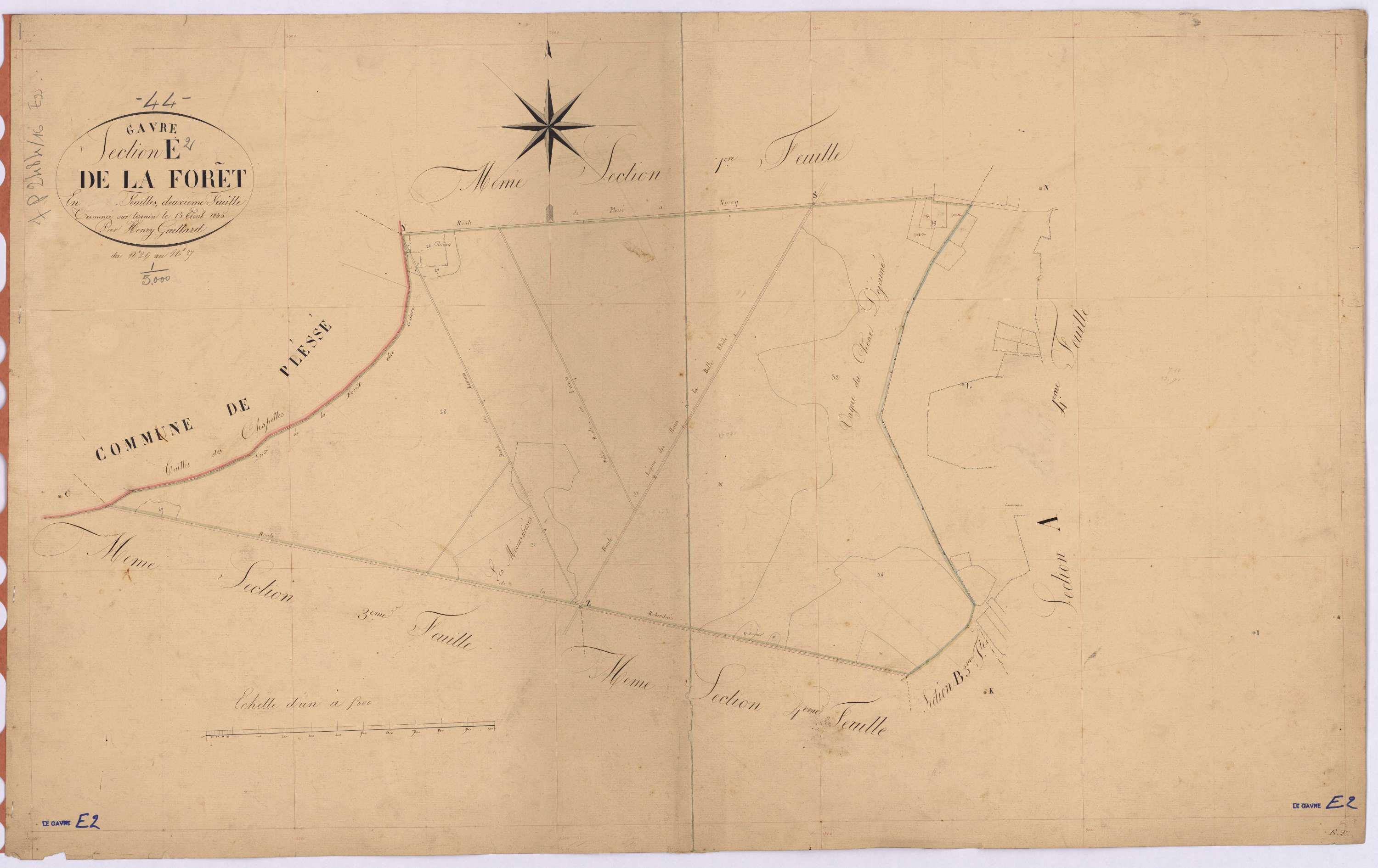 Le Gâvre - Section E2 Forêt (section de La) ; 26-37