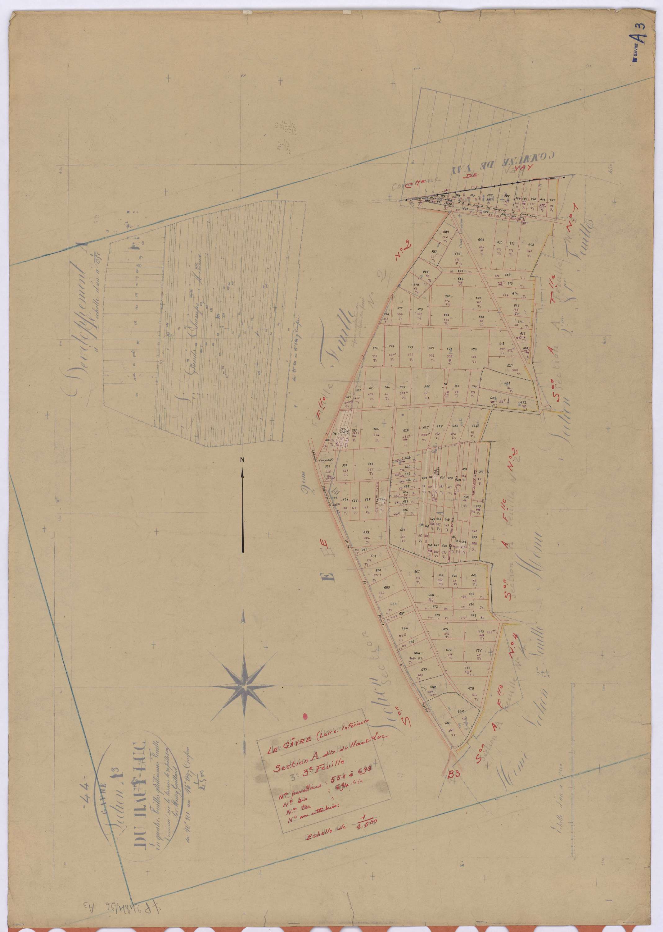 Le Gâvre - Section A3 Haut-Luc (section du) ; 551-698