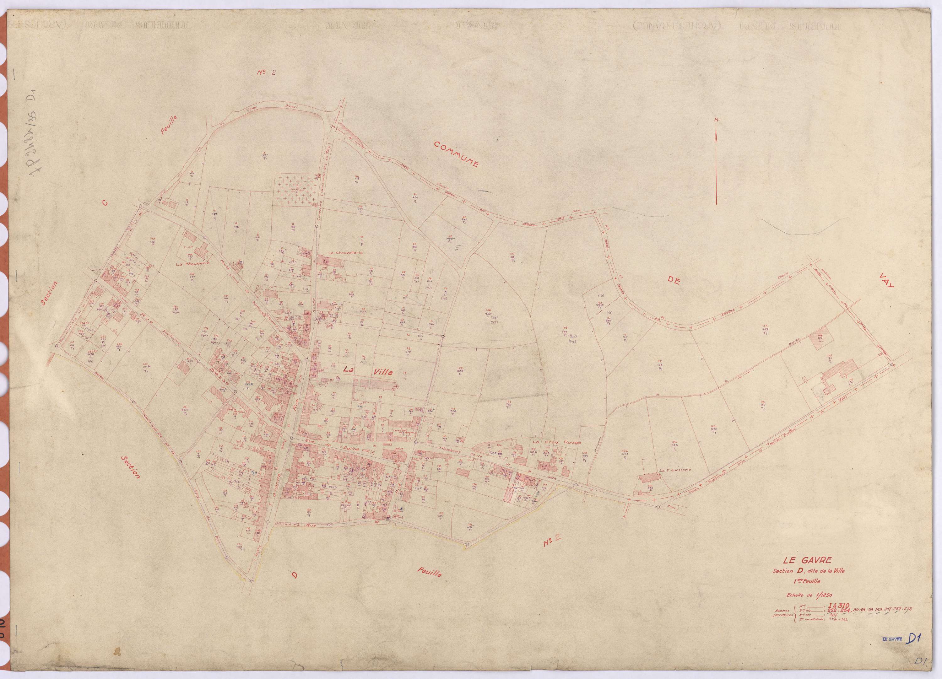 Le Gâvre - Section D1 Ville (section de La) ; 1-310