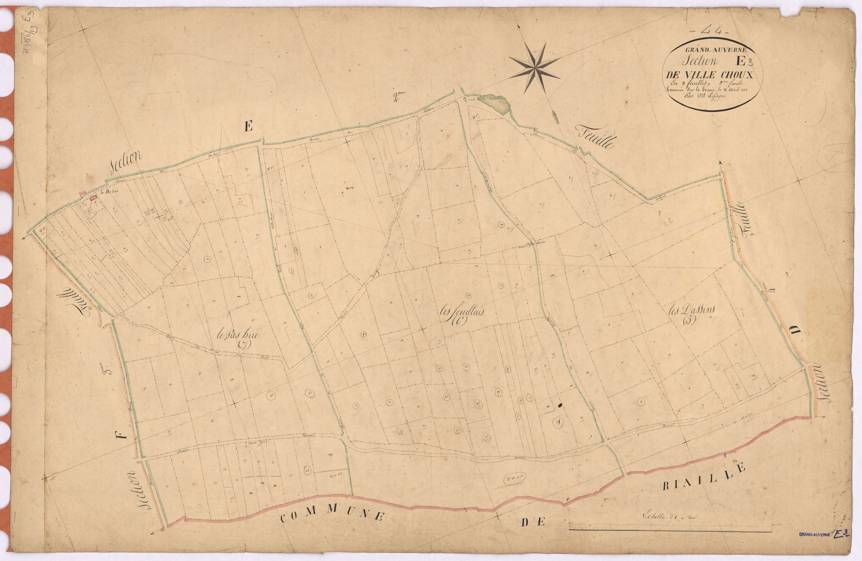 Grand-Auverné - Section E3 Ville Choux (section de)