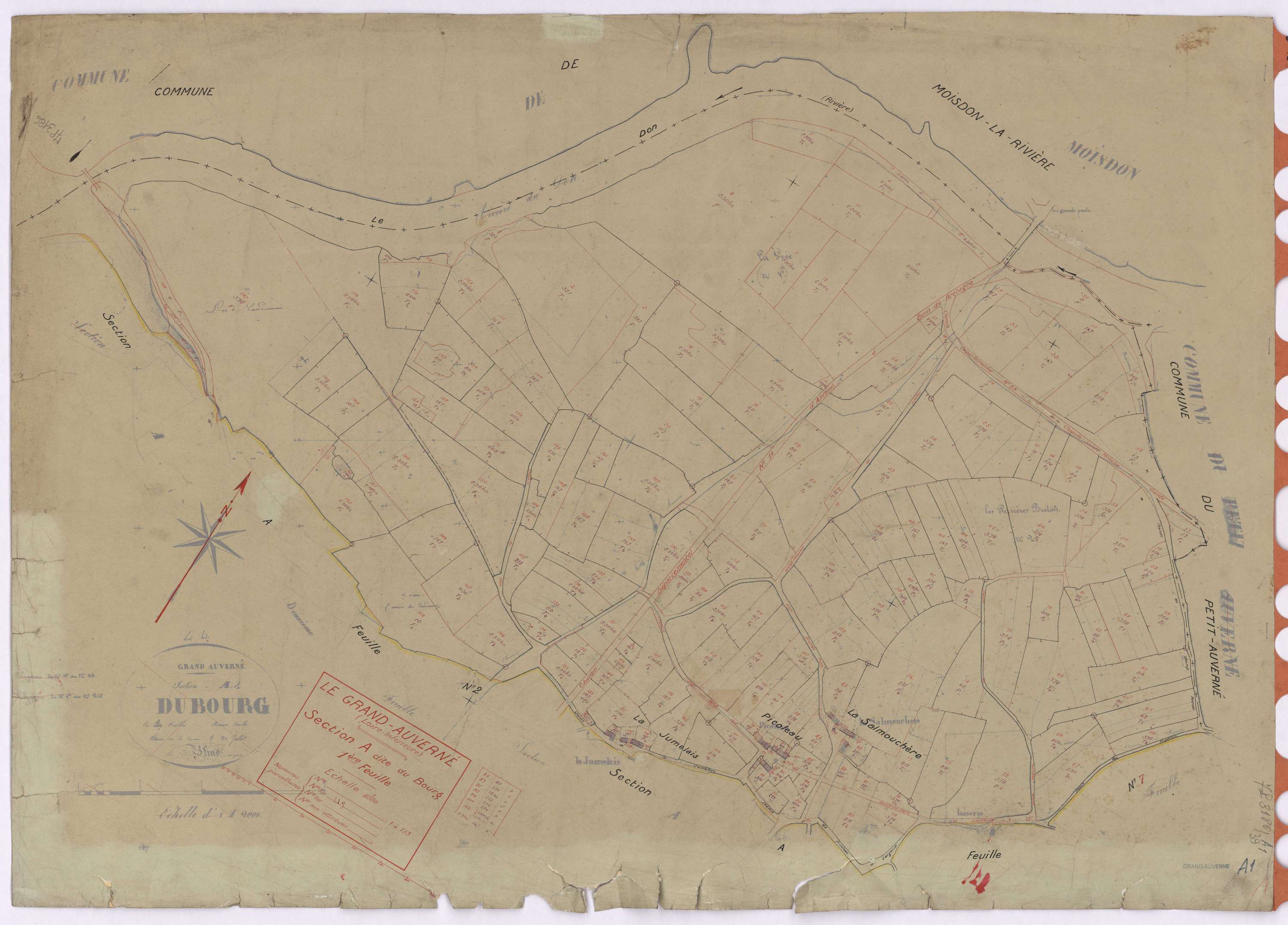 Grand-Auverné - Section A1 Bourg (section du) ; 1-173
