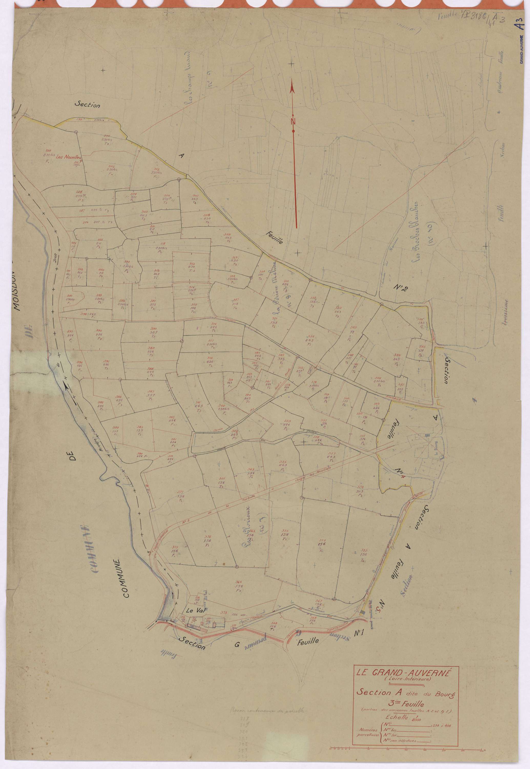 Grand-Auverné - Section A3 Bourg (section du) ; 298-408