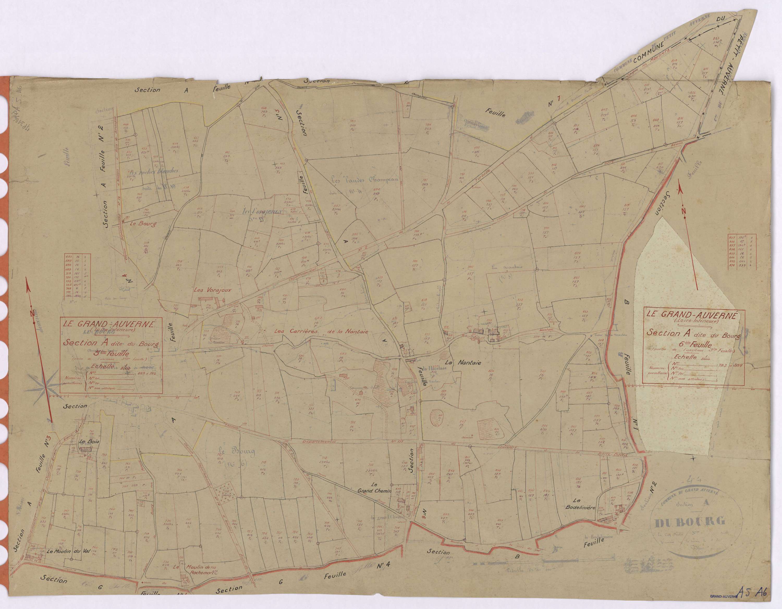 Grand-Auverné - Section A5 A6 Bourg (section du) ; 649-782 ; 783-884