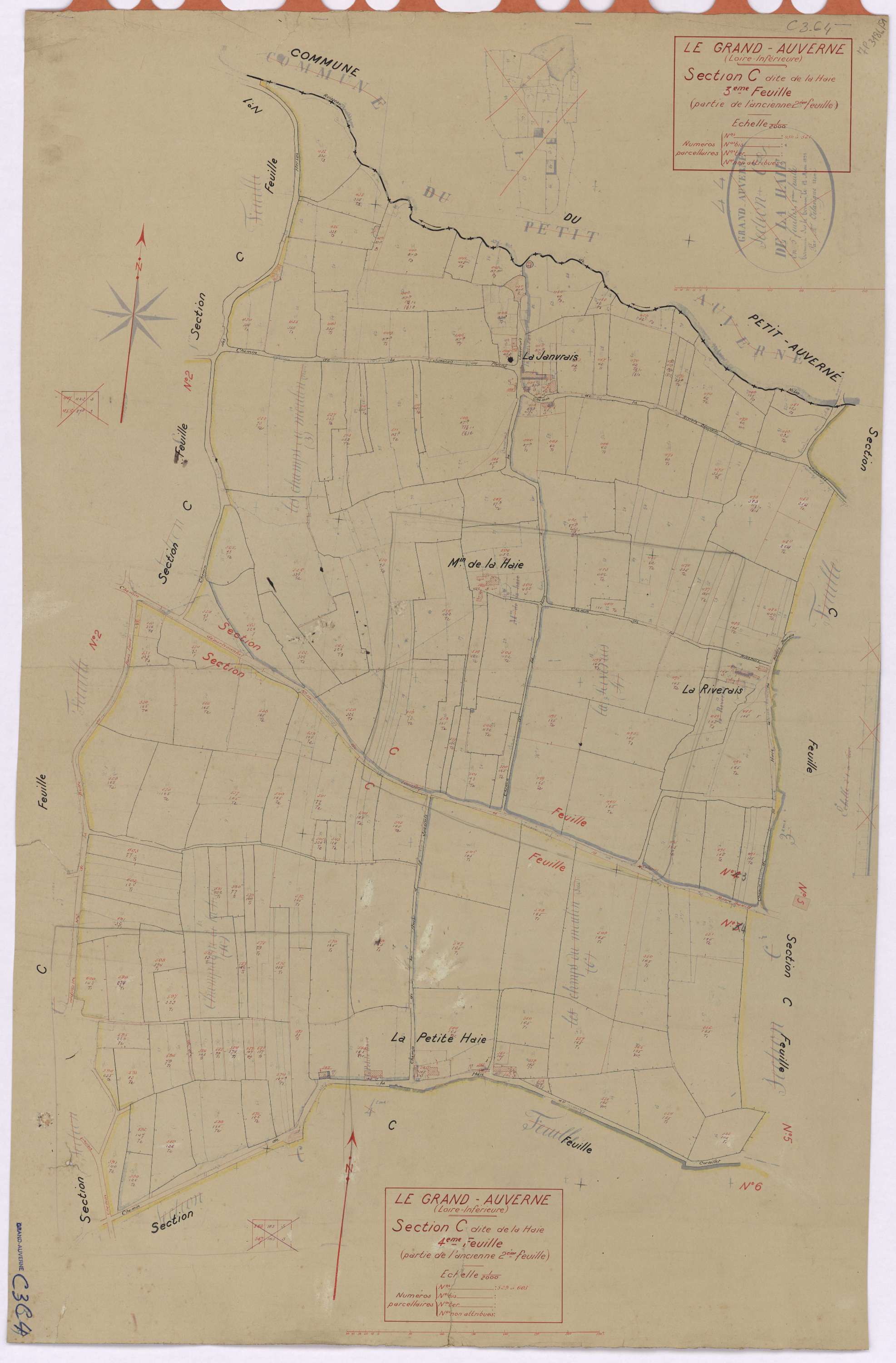 Grand-Auverné - Section C3 C4 Haie (section de La) ; 434-528 ; 529-603