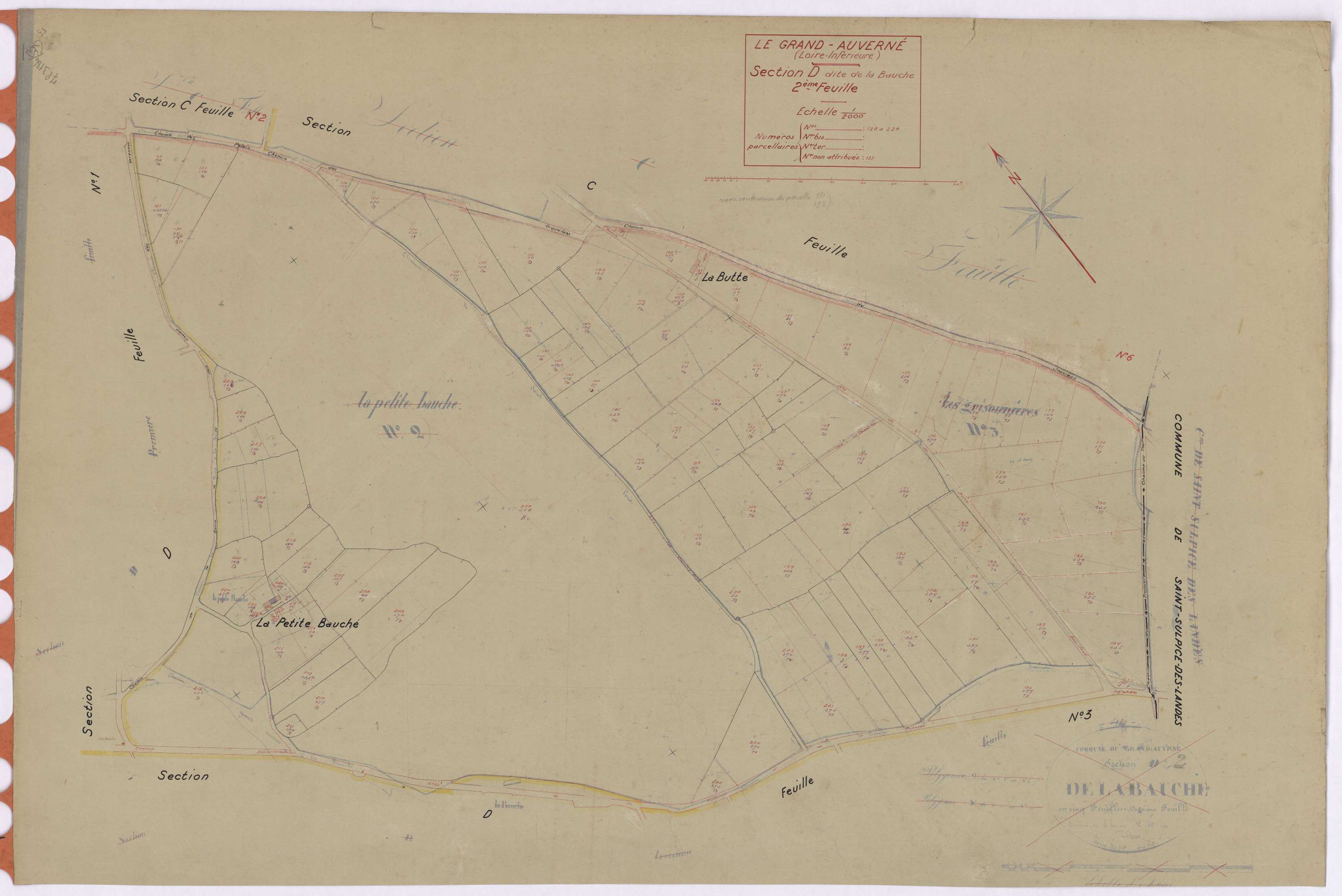 Grand-Auverné - Section D2 Bauche (section de La) ; 128-229