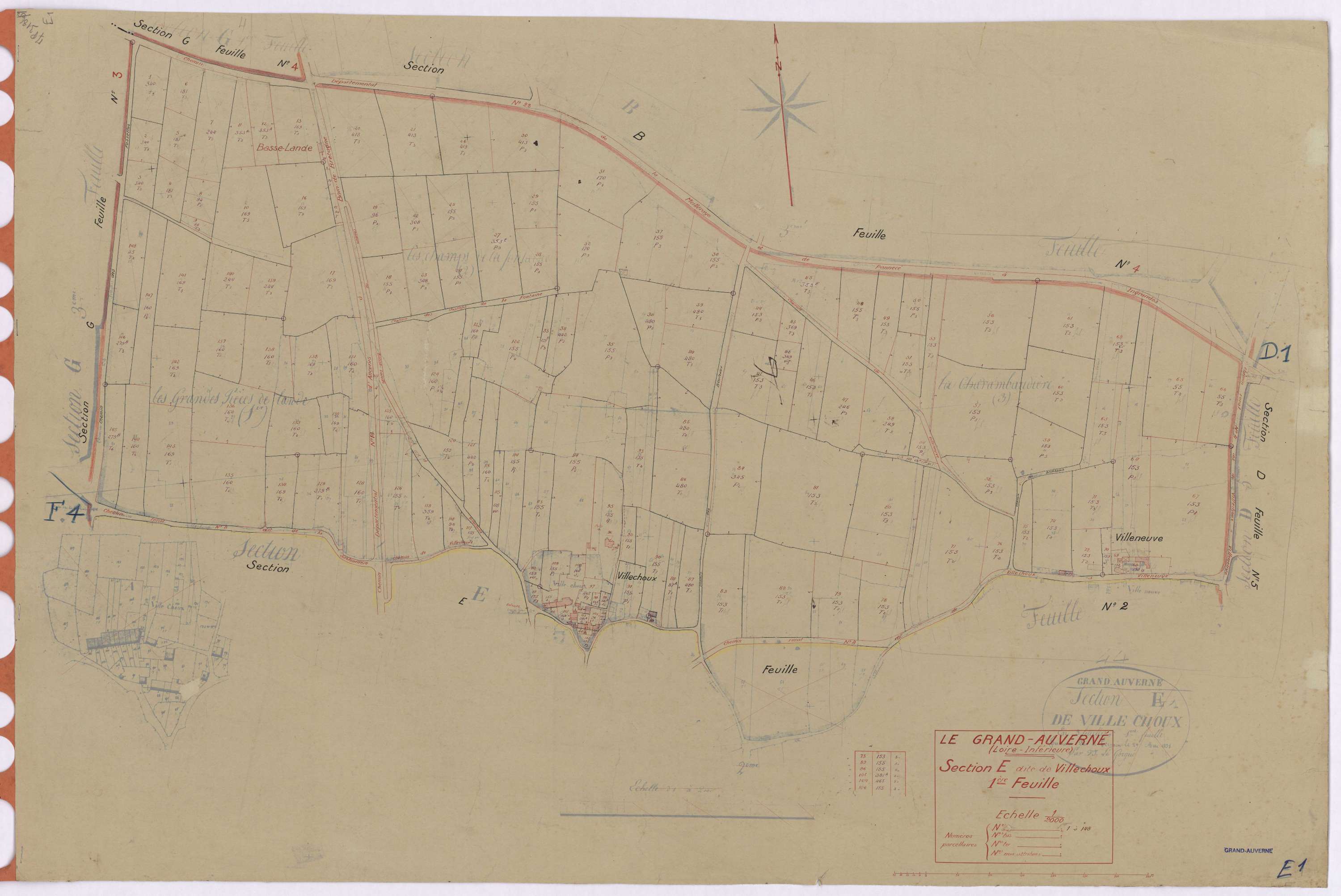 Grand-Auverné - Section E1 Villechoux (section de) ; 1-148