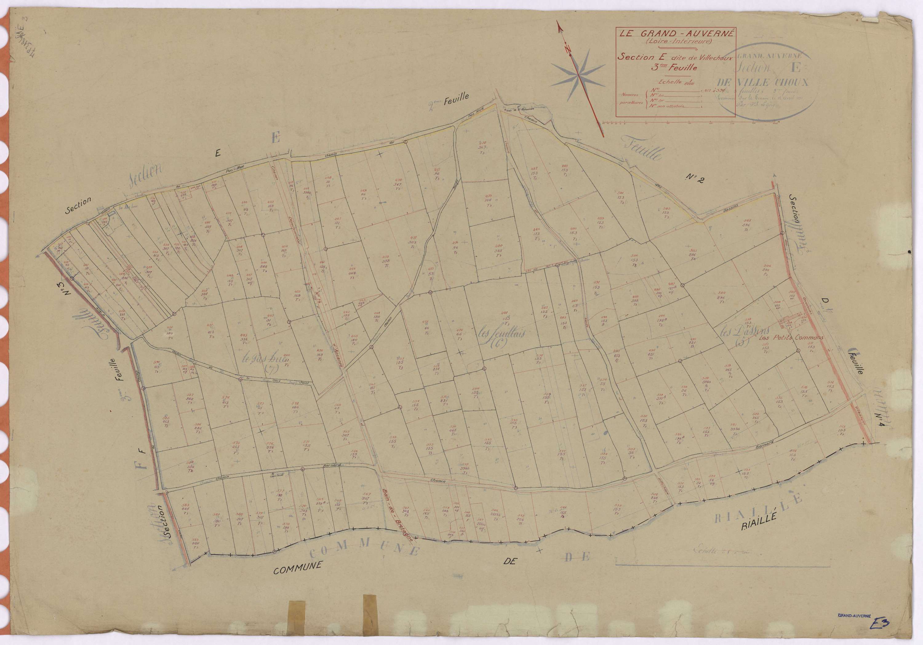 Grand-Auverné - Section E3 Villechoux (section de) ; 417-590