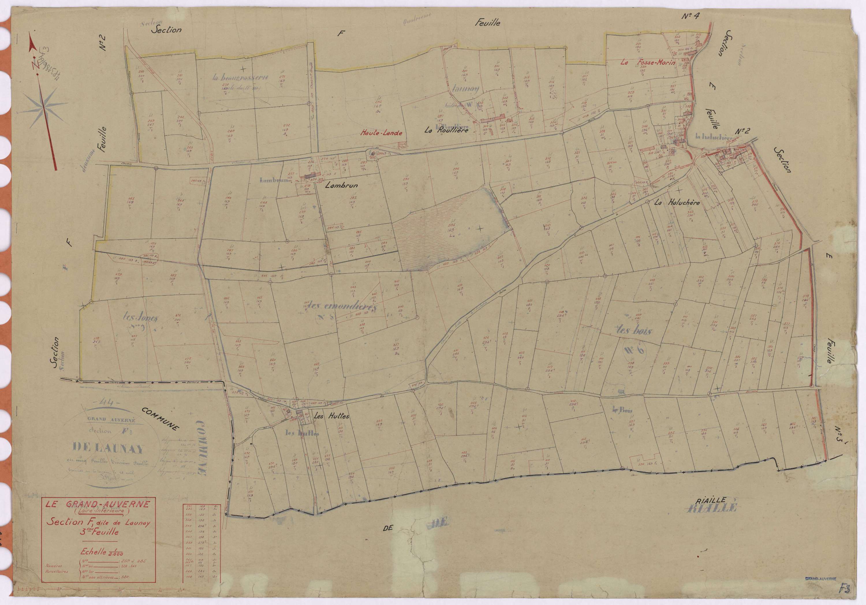 Grand-Auverné - Section F3 Launay (section de) ; 259-485