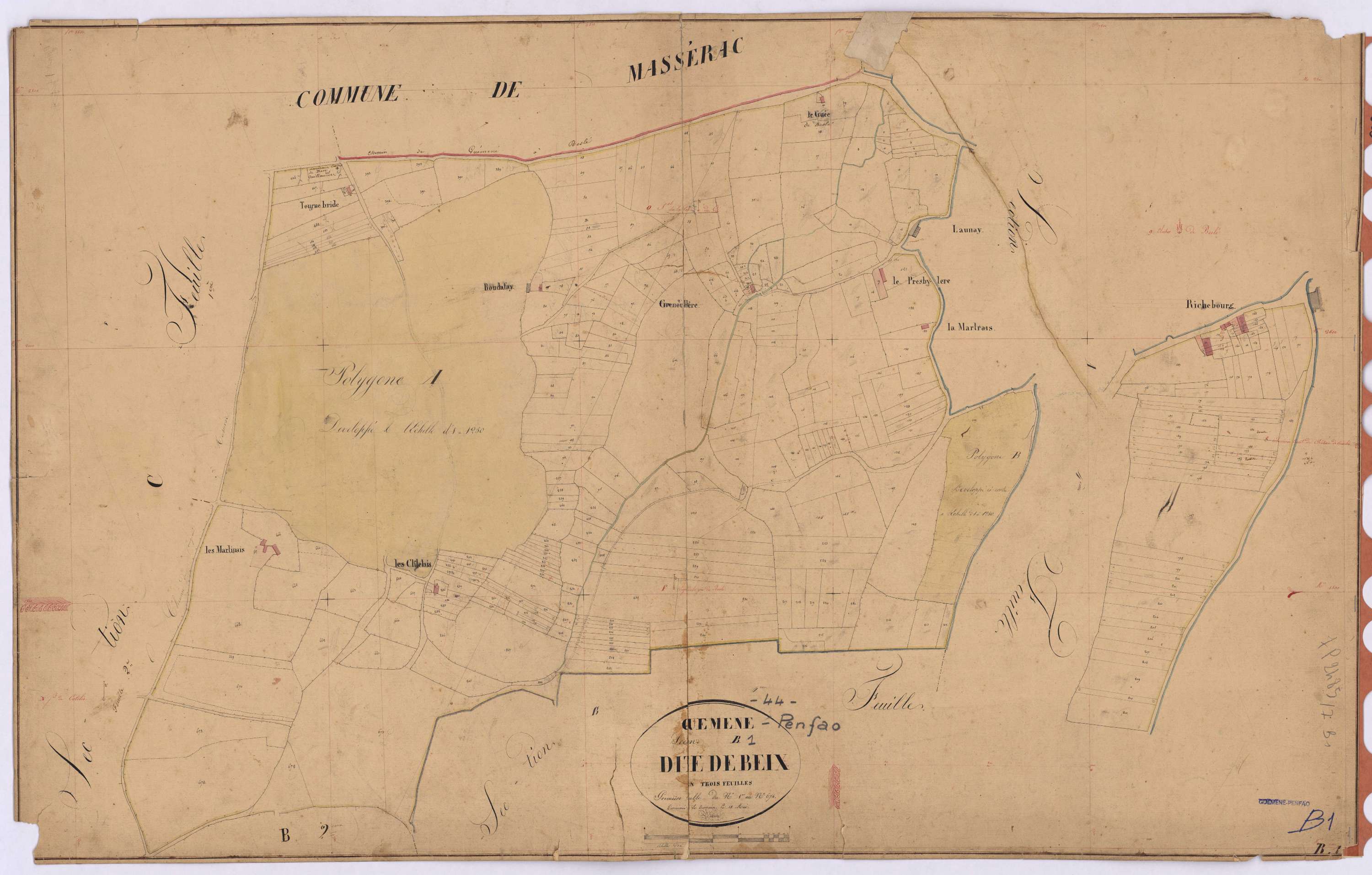 Guémené-Penfao - Section B1 Beix (section de) ; 1-674