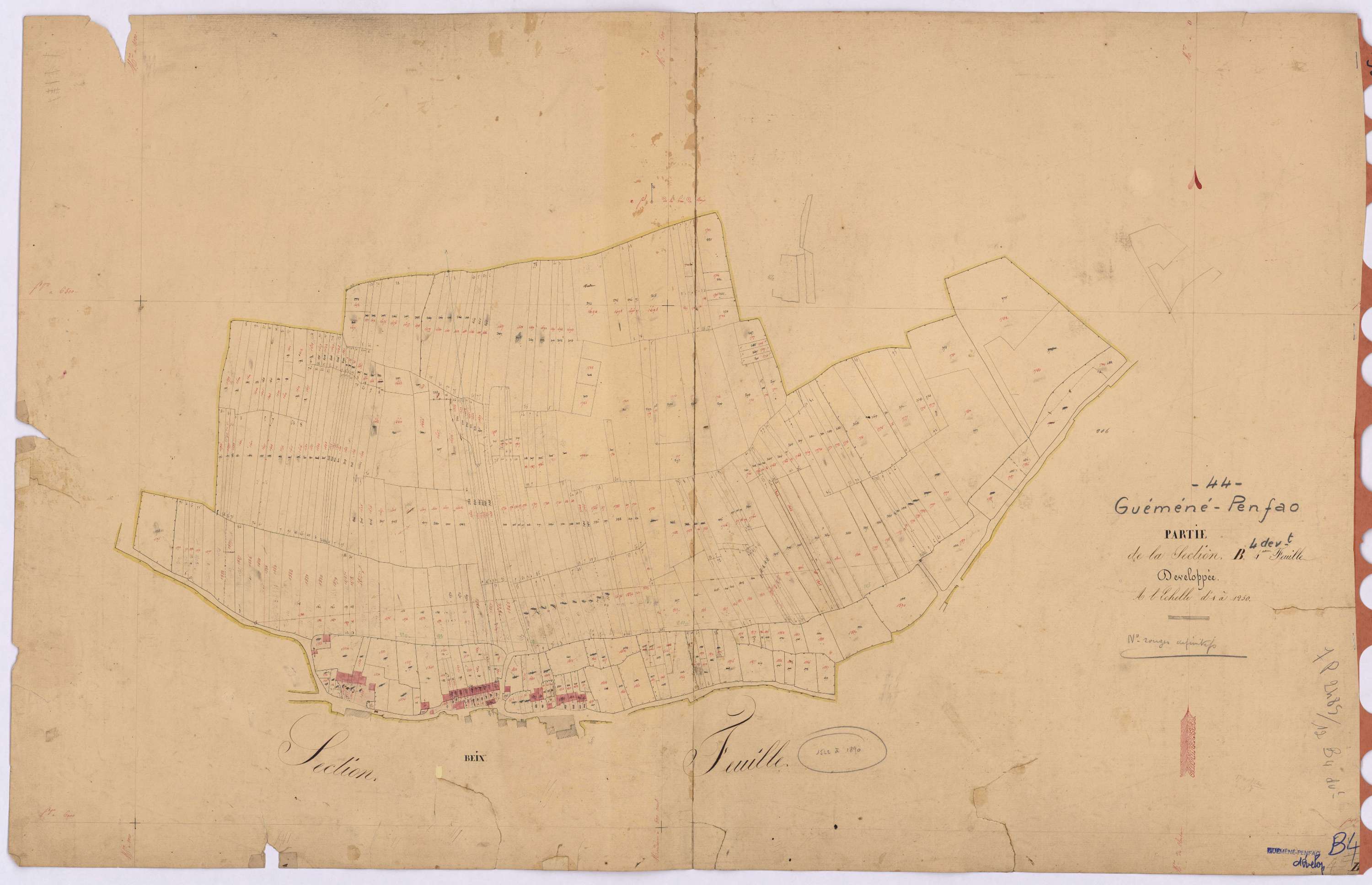 Guémené-Penfao - Section B4 (développement) Beix (section de) ; développement du polygône A