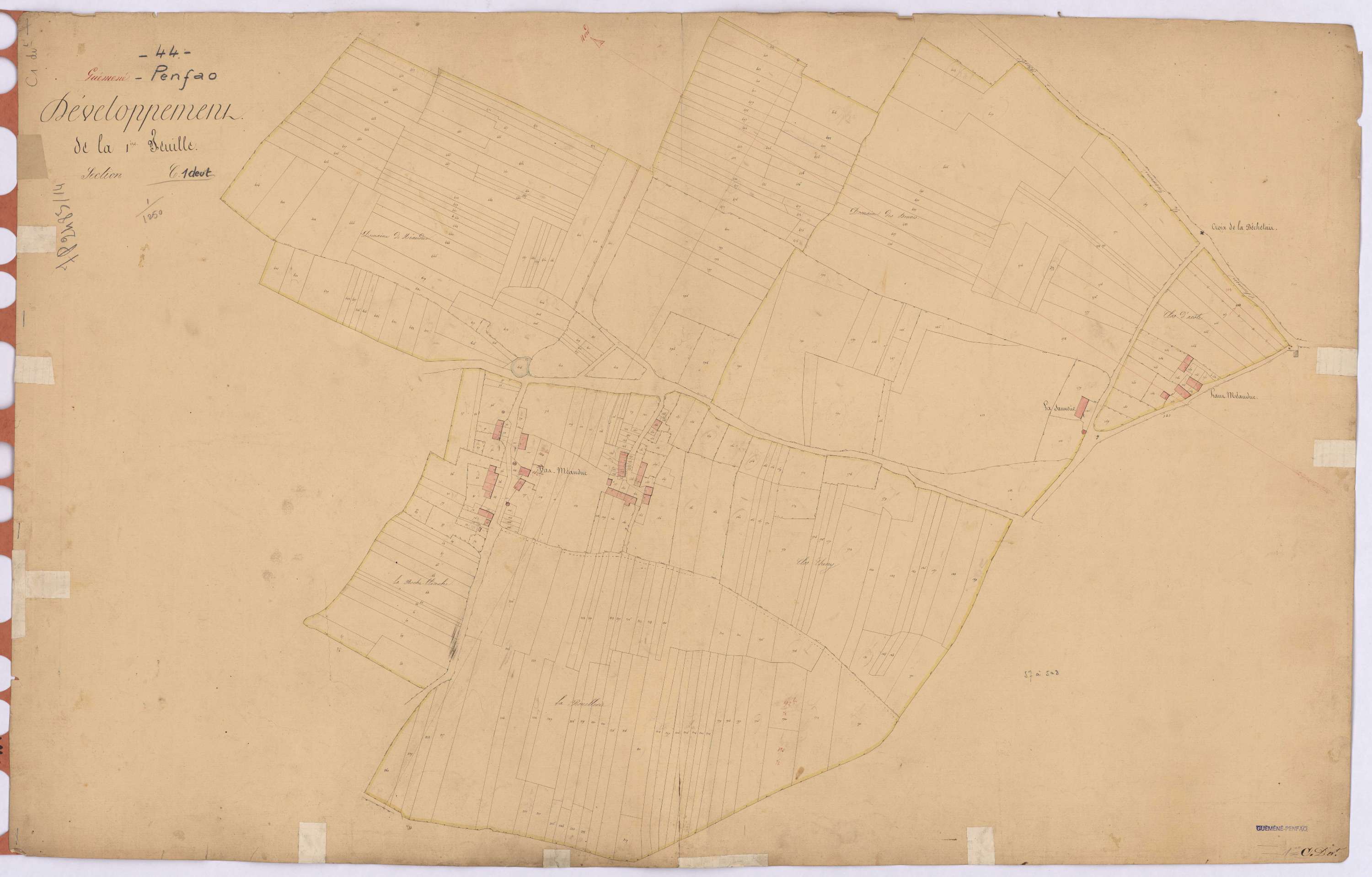 Guémené-Penfao - Section C1 (développement) Méauduc (section de) ; 1-565 ; développement de la partie A