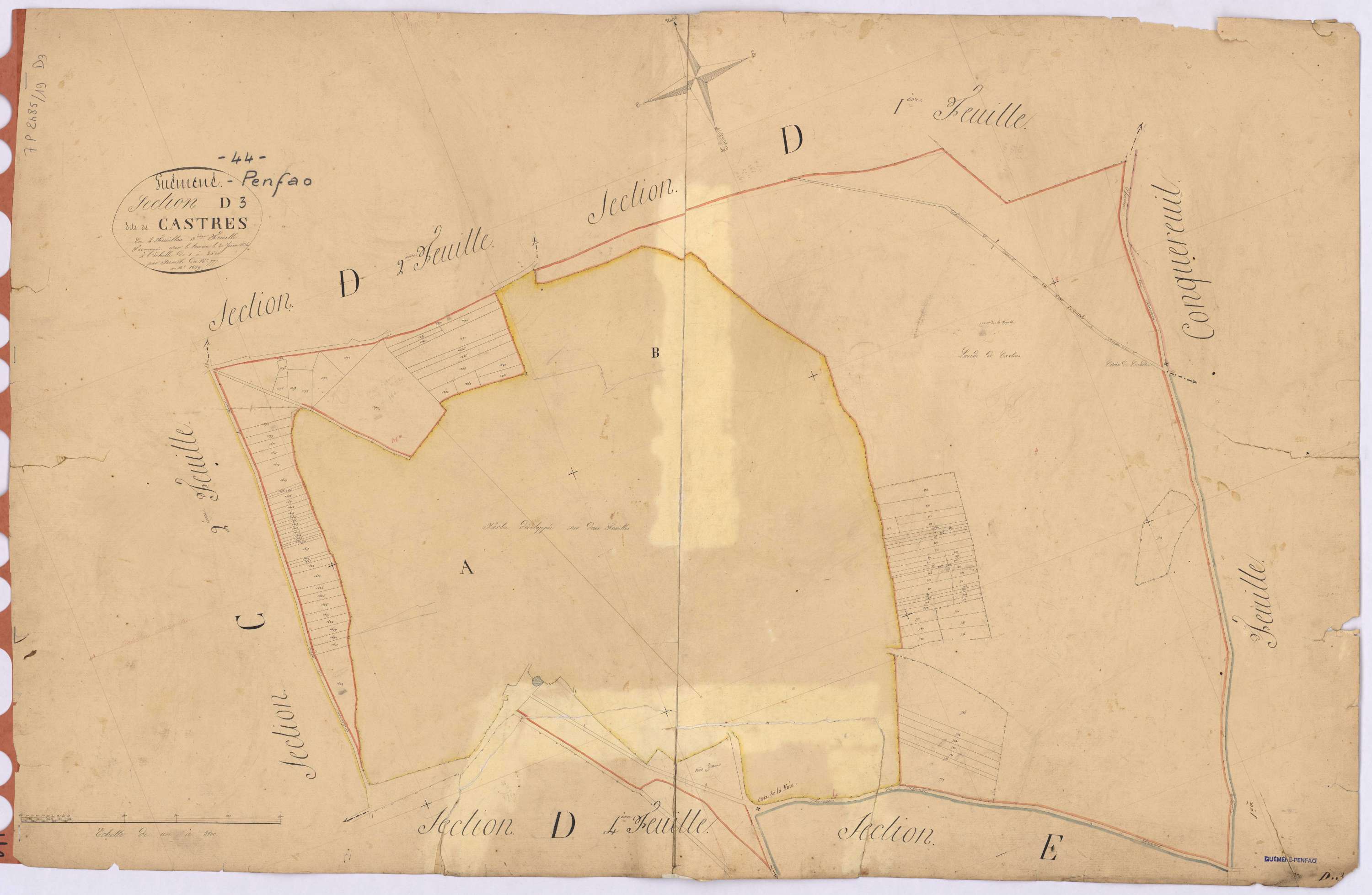 Guémené-Penfao - Section D3 Castres (section de) ; 777-1660