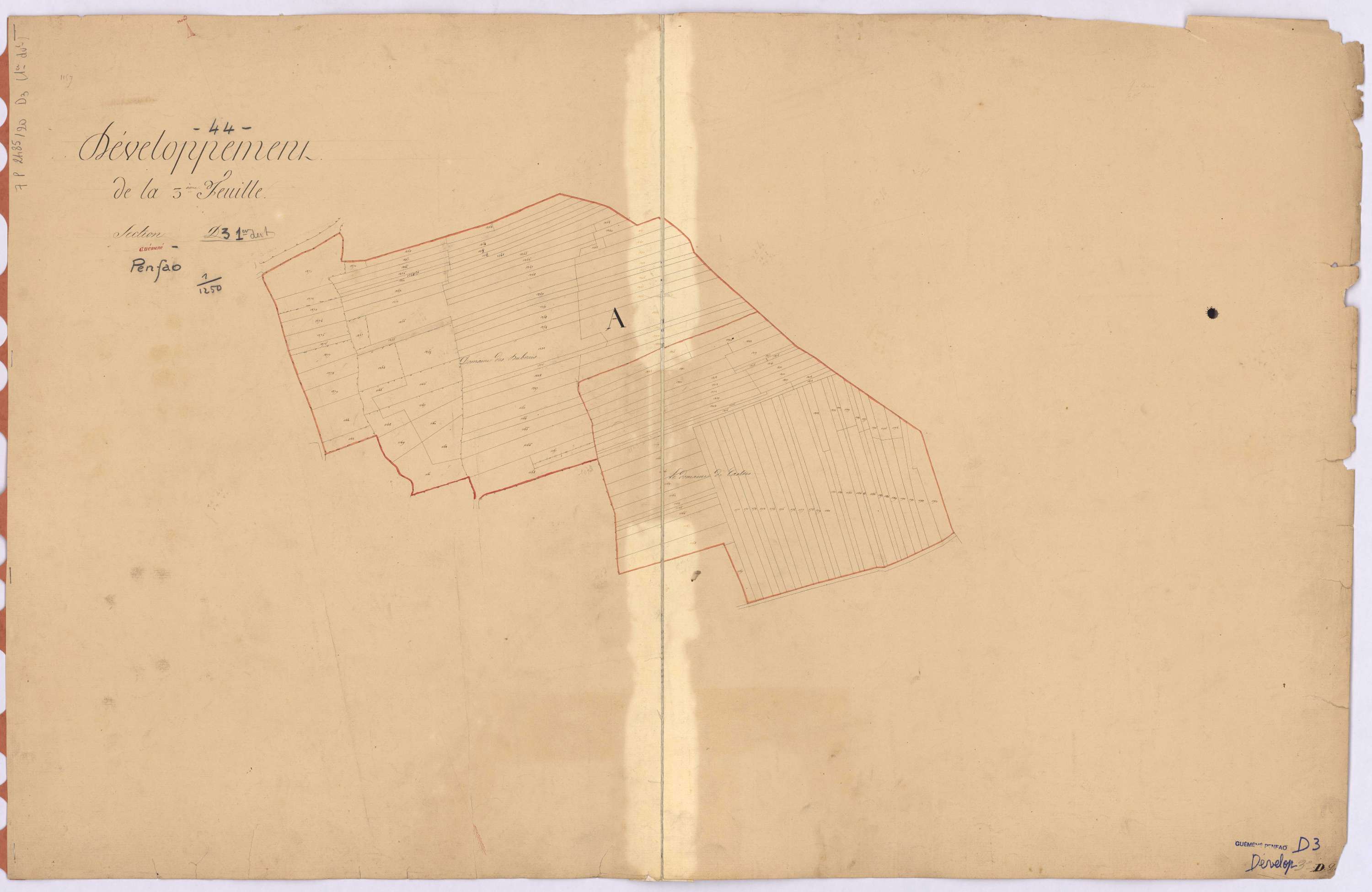 Guémené-Penfao - Section D3 (développement) Castres (section de) ; 777-1660 ; développement de la partie A